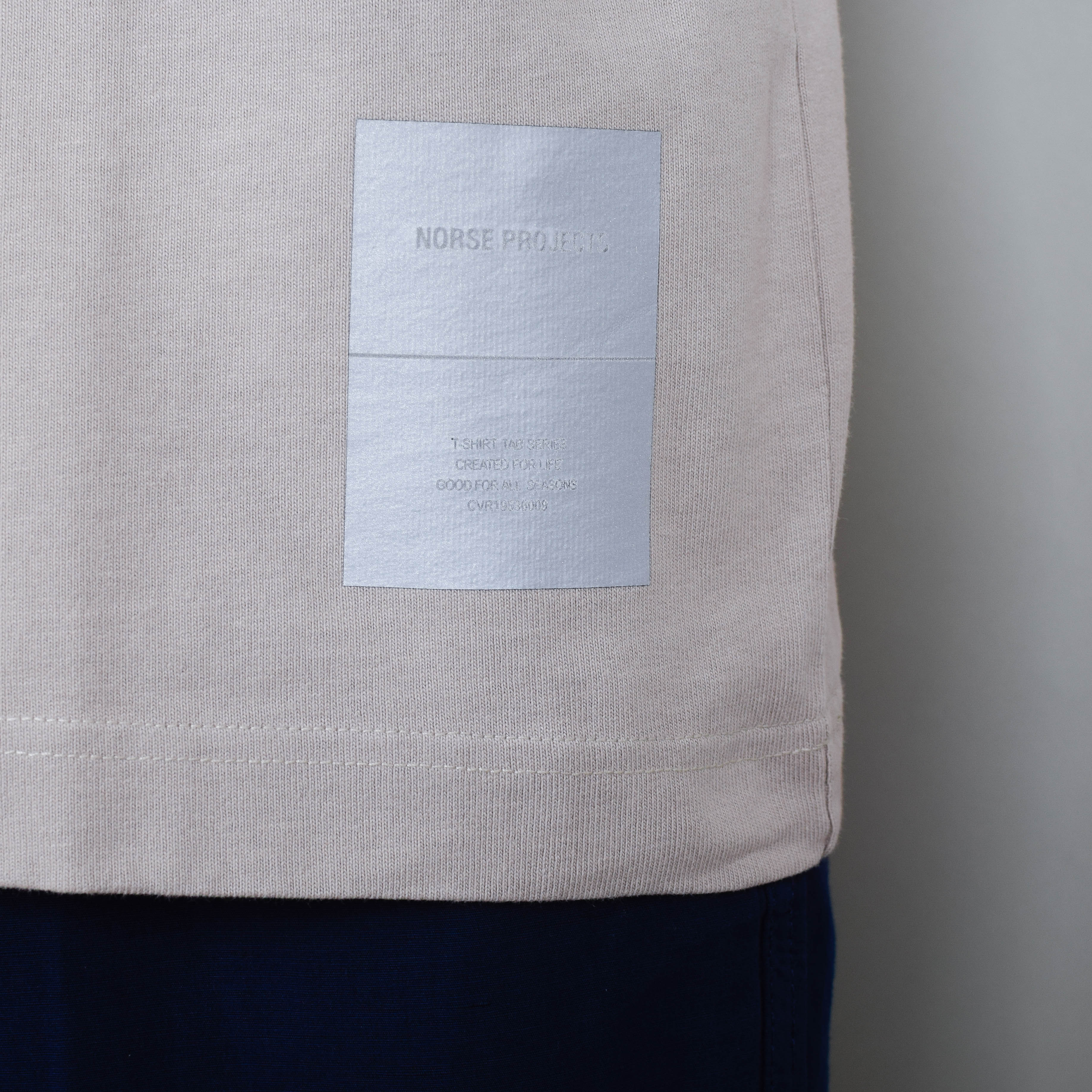Norse Projects Holger Tab Series SS T-Shirt - Light Khaki - Image 3