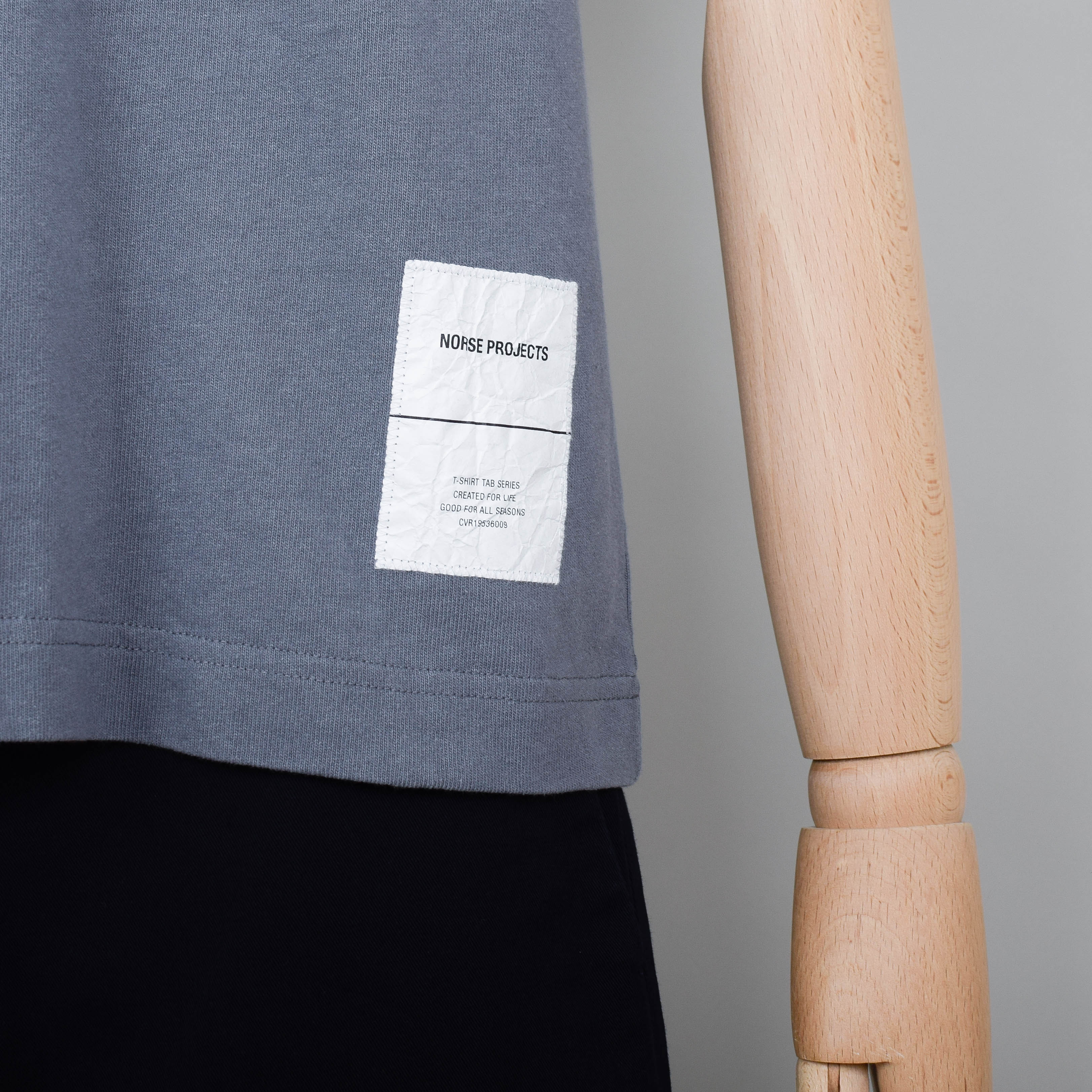 Norse Projects Holger Tab Series SS T-Shirt - Magnet Grey - Image 3