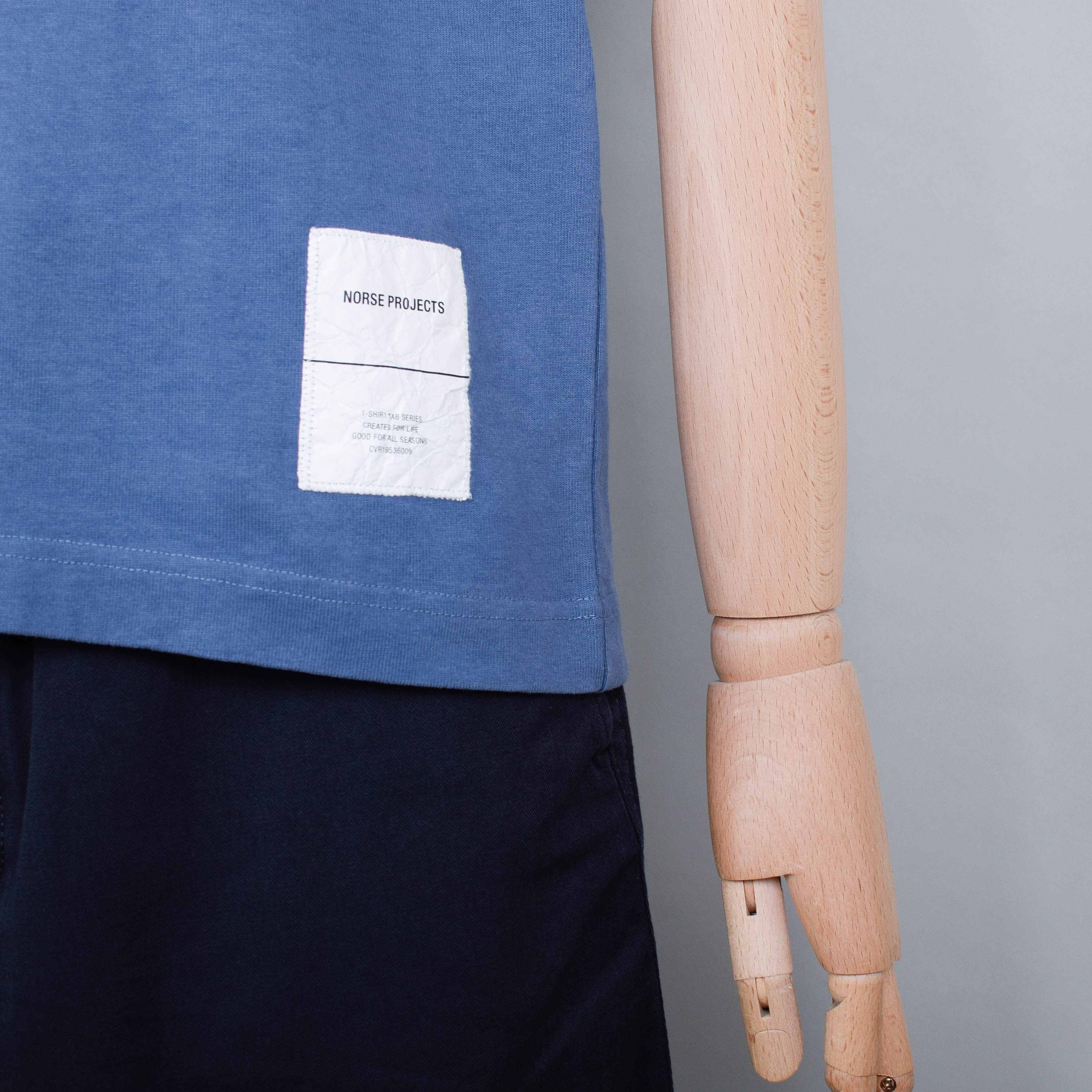 Norse Projects Holger Tab Series SS T-Shirt - Scoria Blue - Image 3