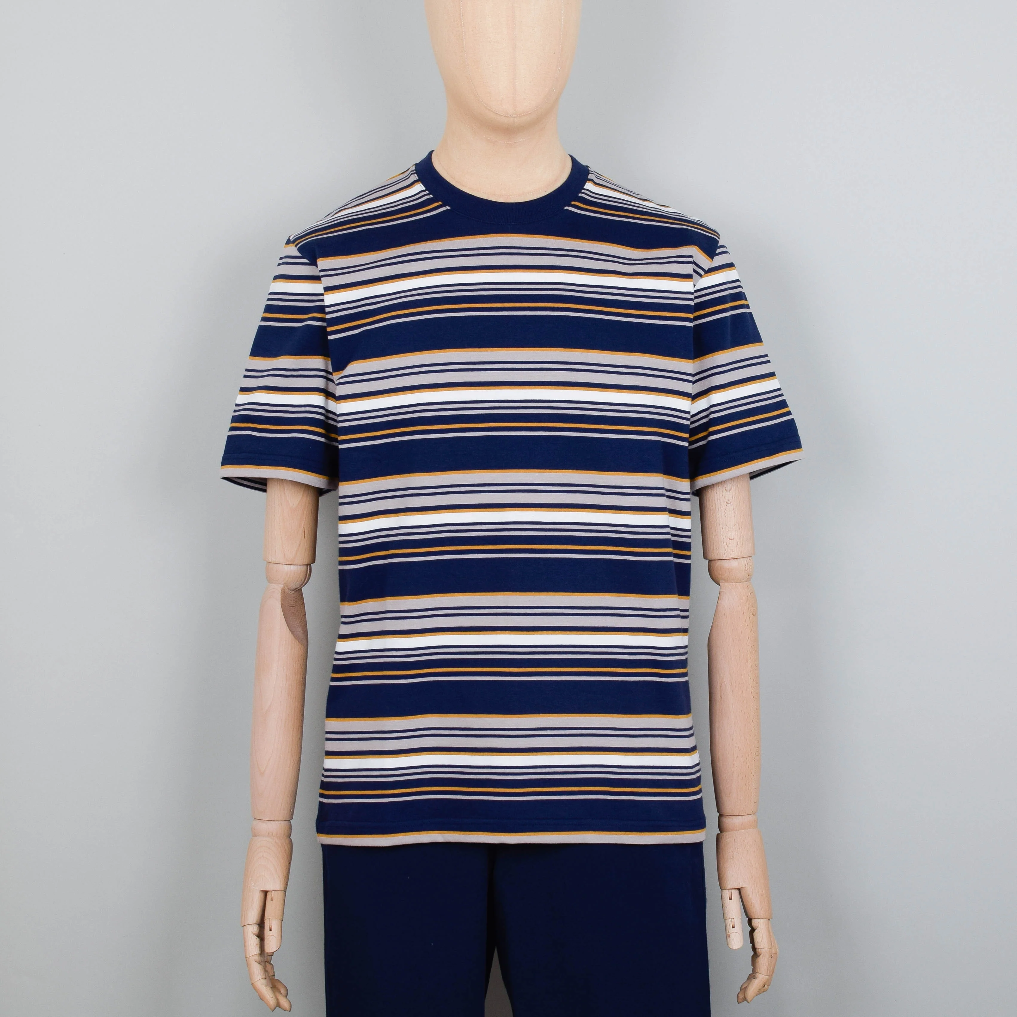 Norse Projects Johannes Weekend Stripe SS T-Shirt - Dark Navy