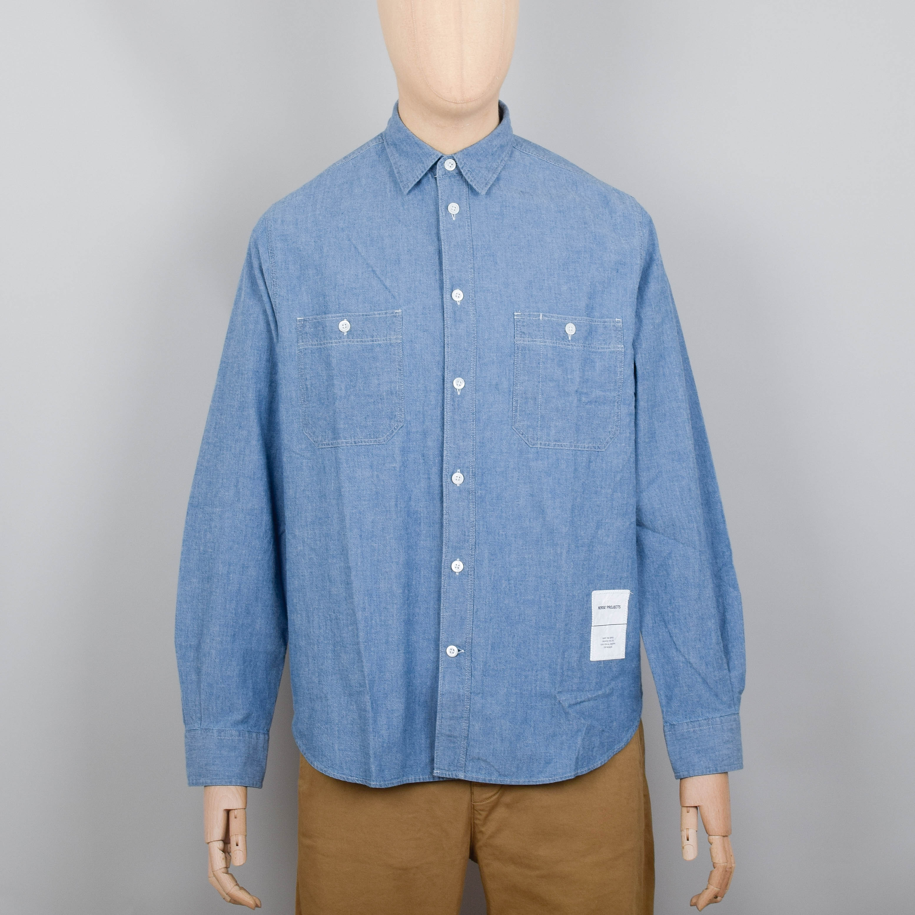 Norse Projects Silas Chambray Tab Shirt - Indigo