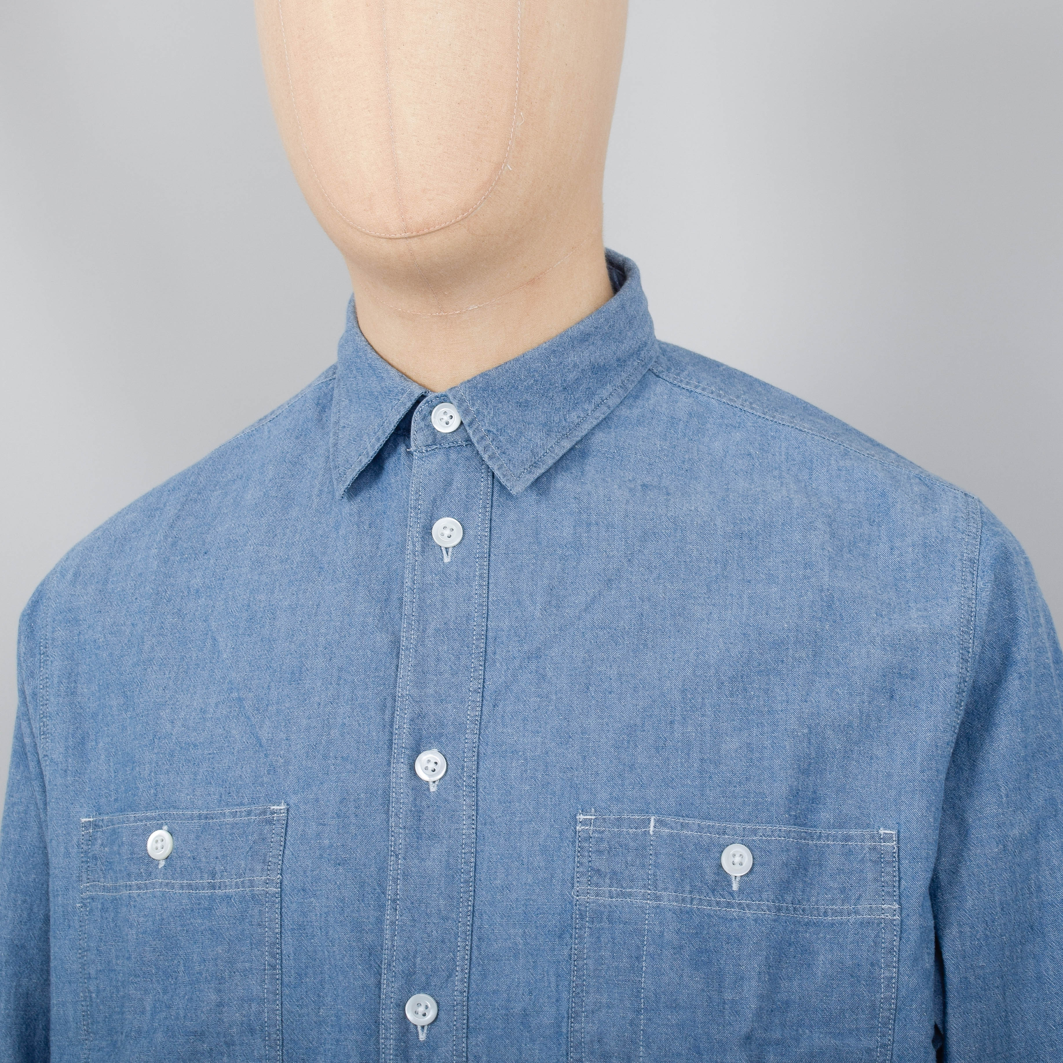 Norse Projects Silas Chambray Tab Shirt - Indigo - Image 2