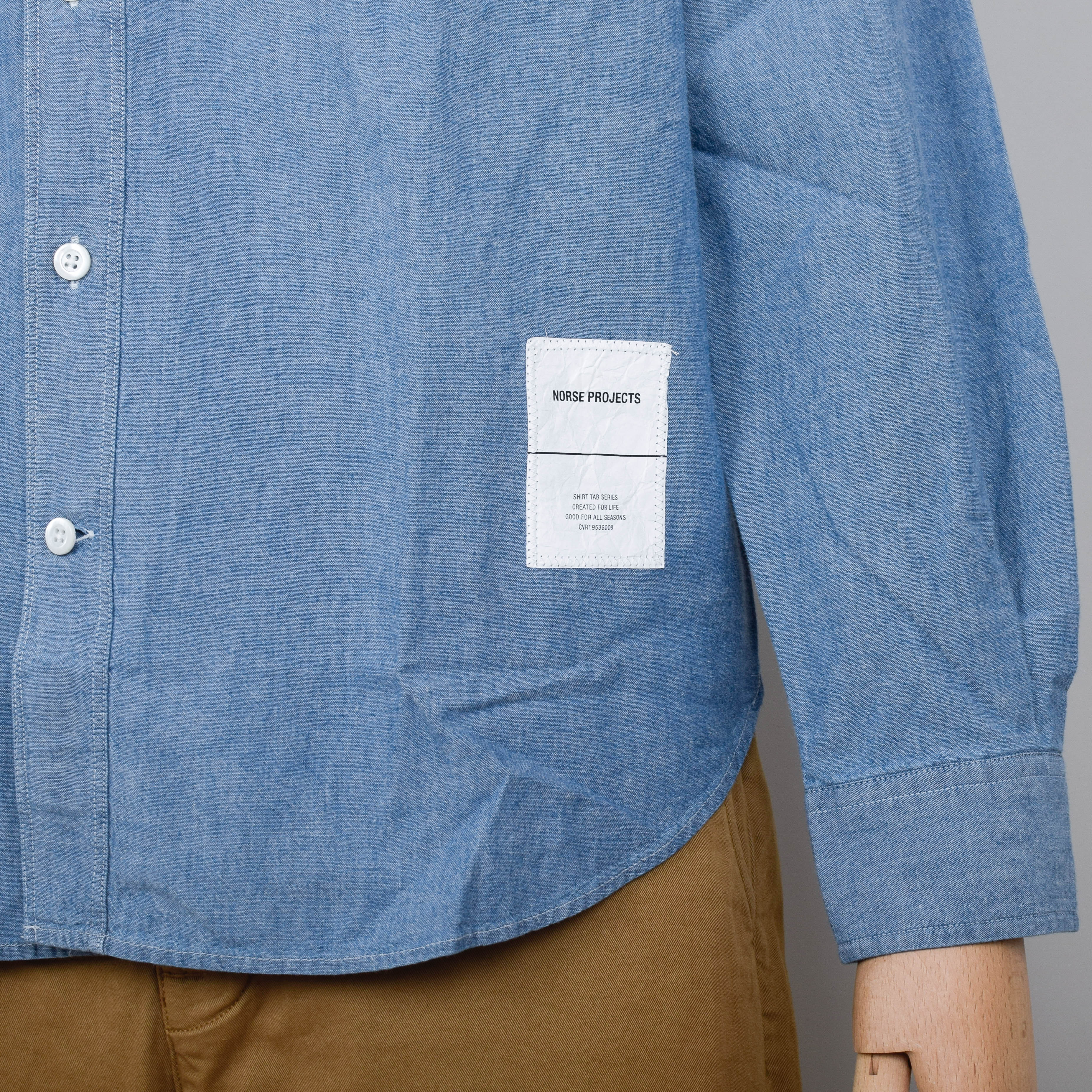Norse Projects Silas Chambray Tab Shirt - Indigo - Image 3