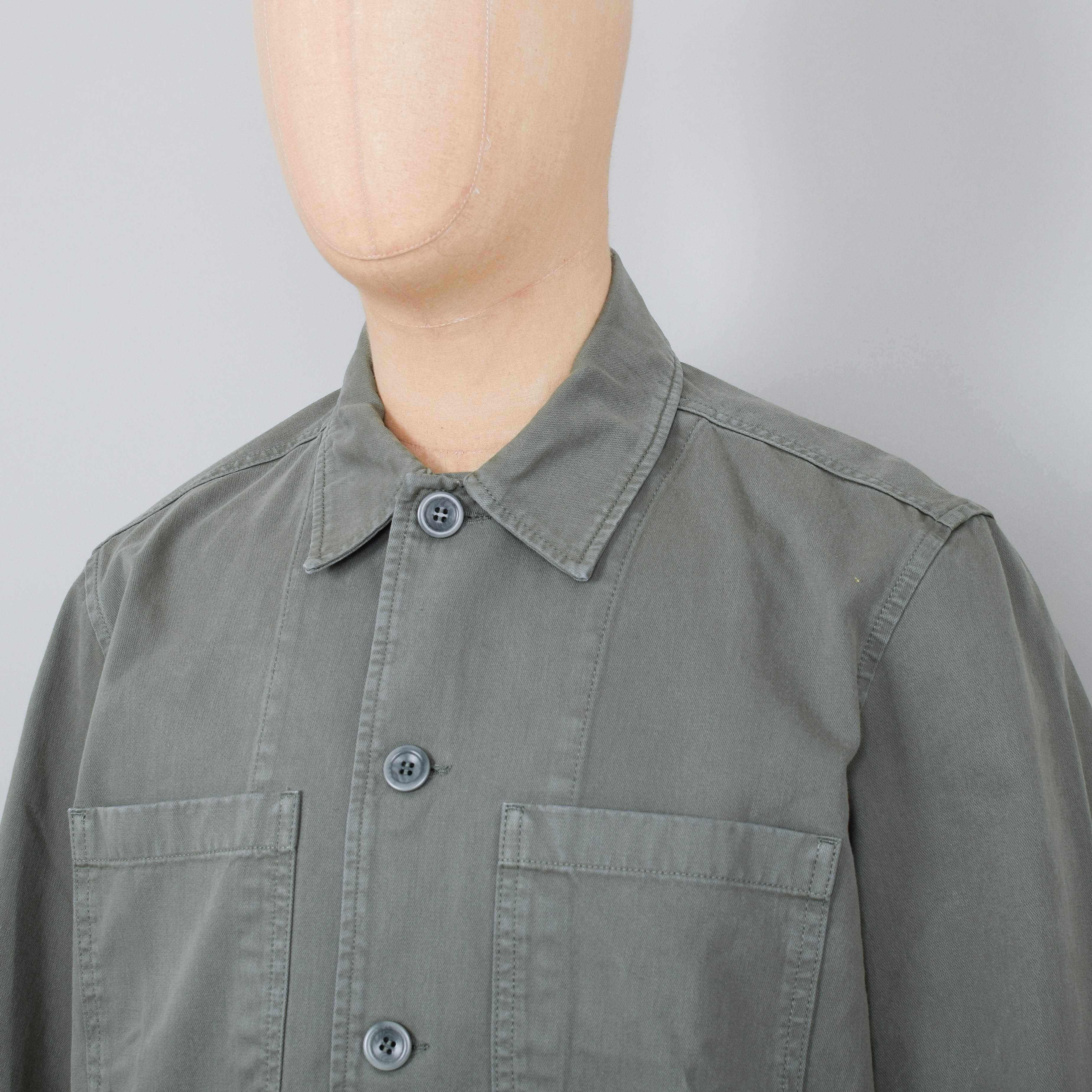 Norse Projects Tyge Broken Twill Overshirt - Dried Sage Green - Image 2