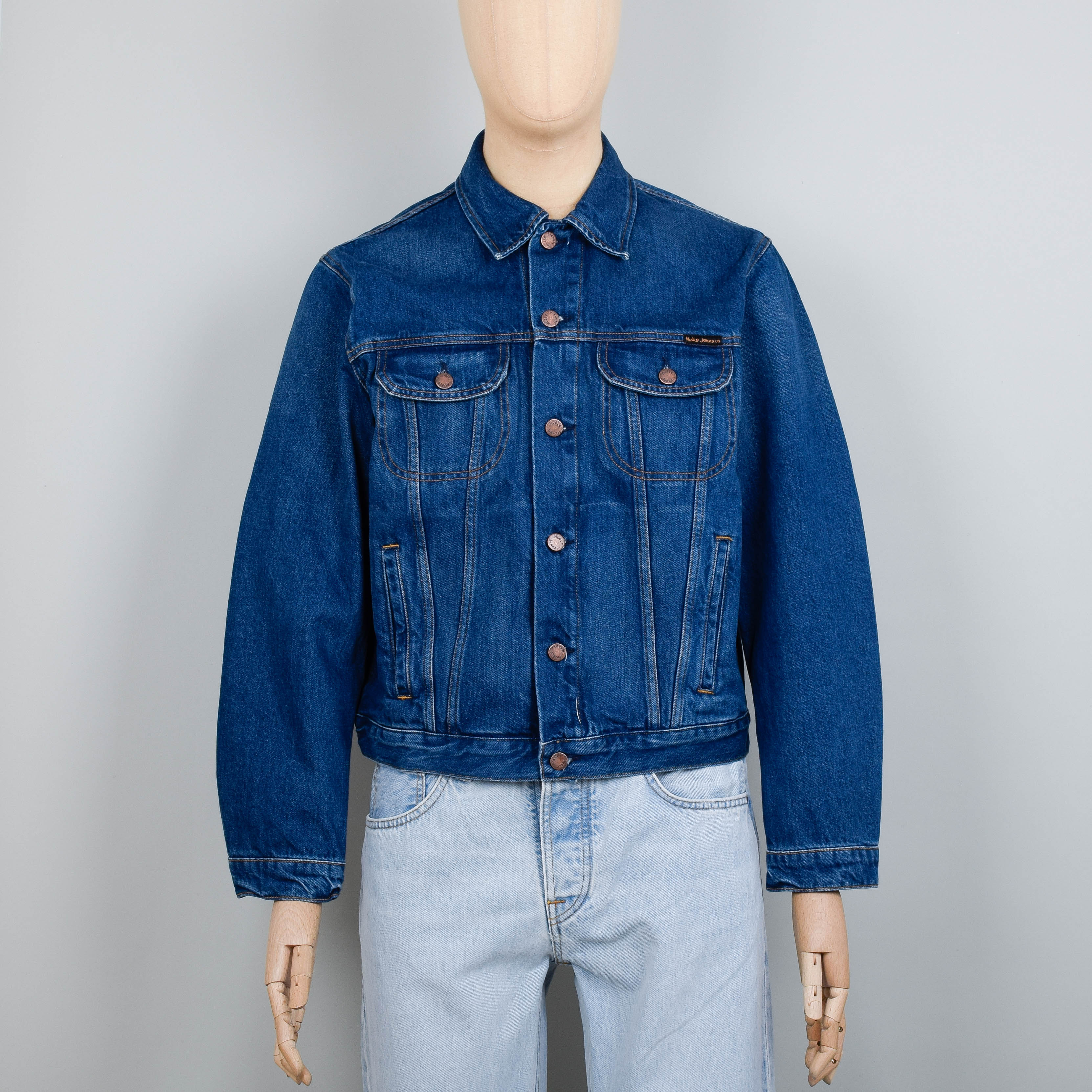 Nudie Jeans Danny Greasy Denim Jacket - Mid Blue