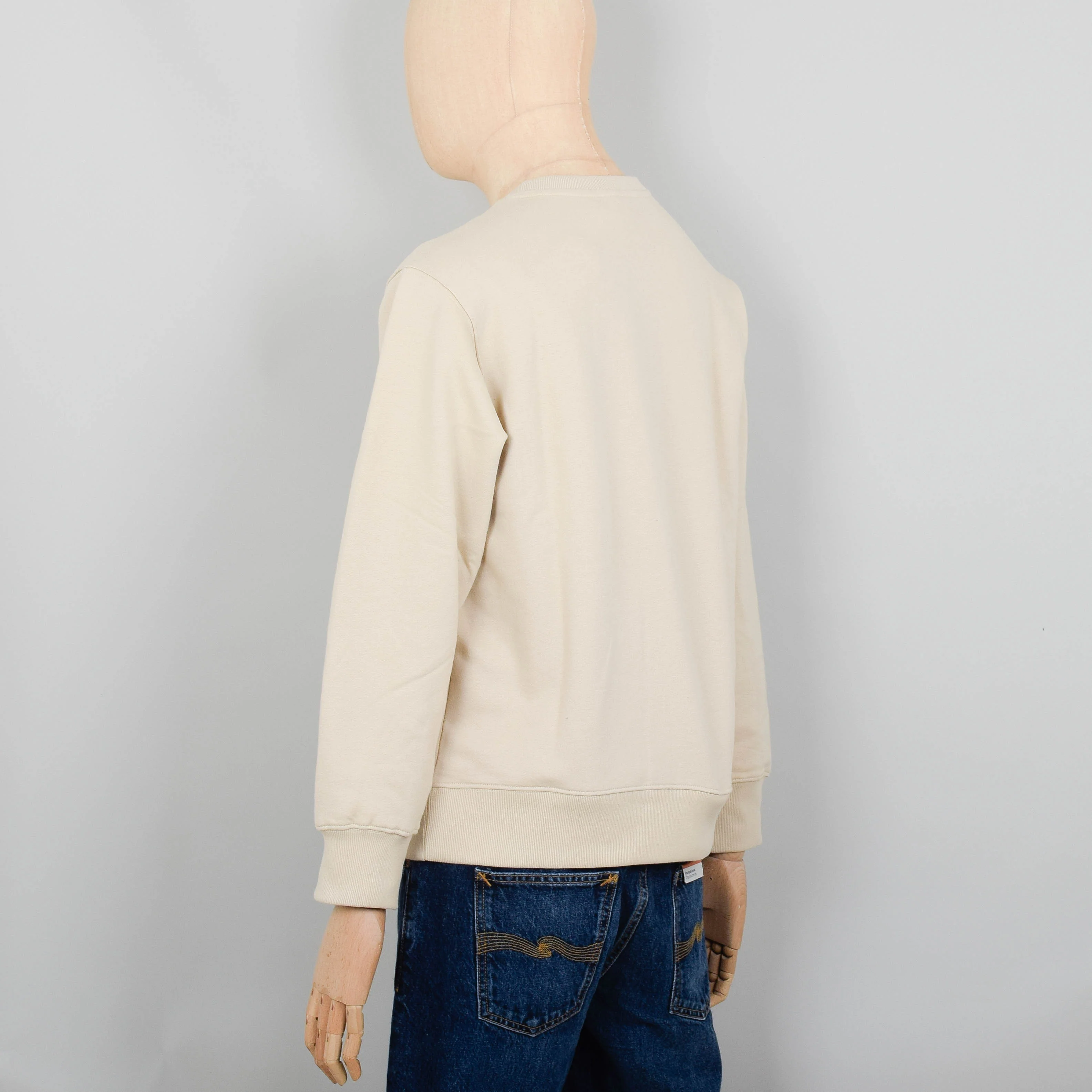 Nudie Jeans Frasse Logo Sweatshirt - Cream - Image 3