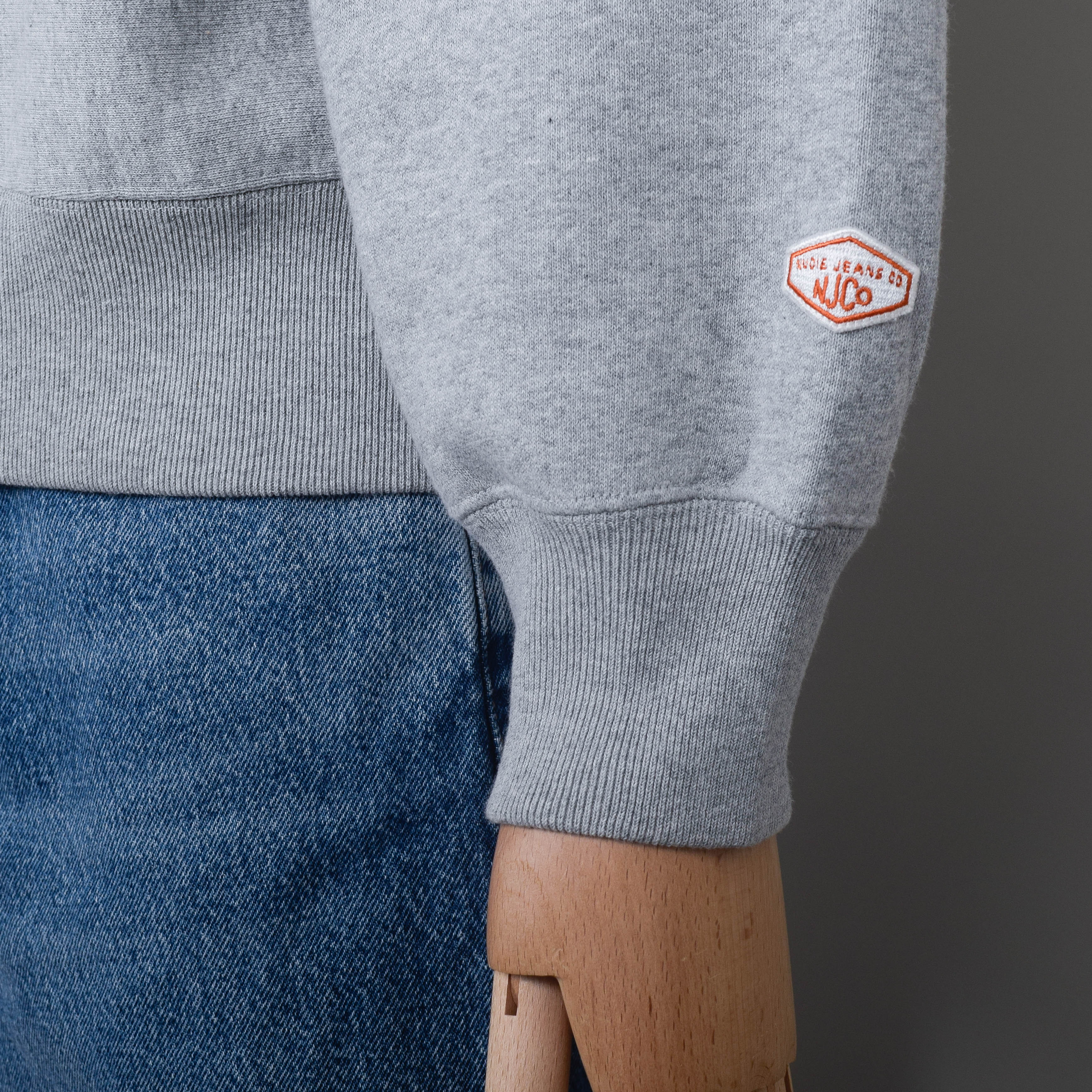 Nudie Jeans Hasse Crew Neck Sweatshirt - Grey Melange - Image 3