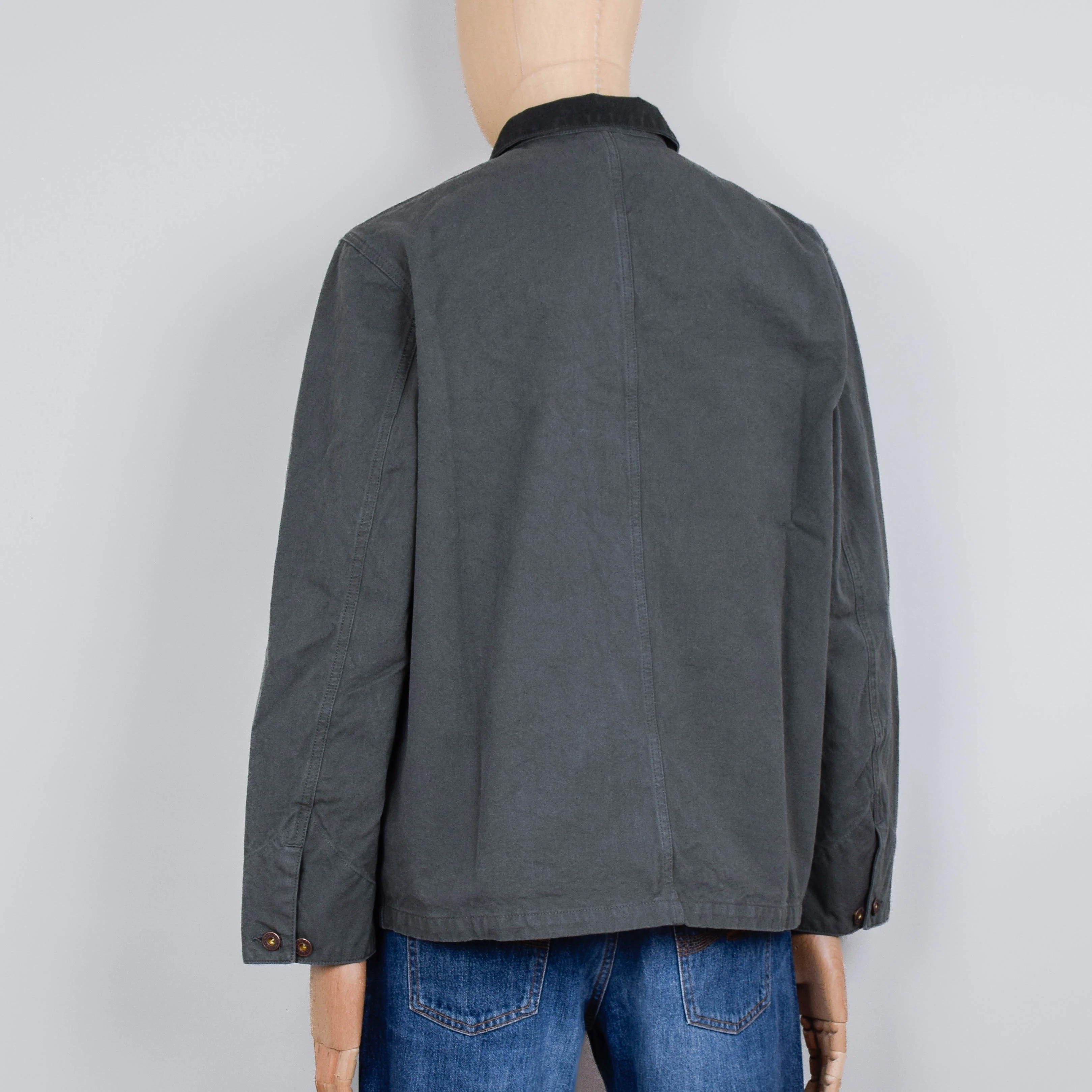 Nudie Jeans Howie Duck Canvas Chore Jacket - Green - Image 3