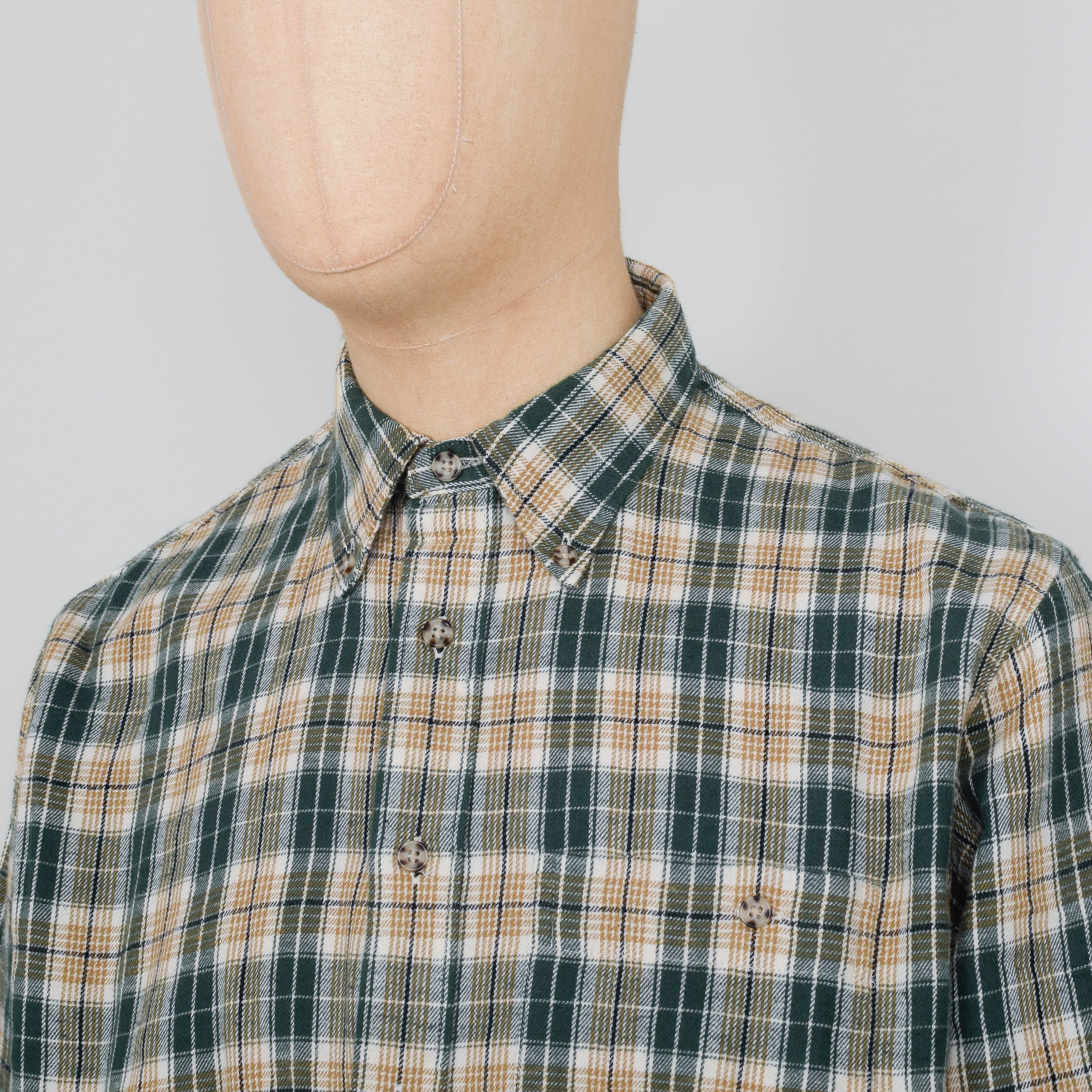 Nudie Jeans Julian Farmers Check Shirt - Racing Green - Image 2