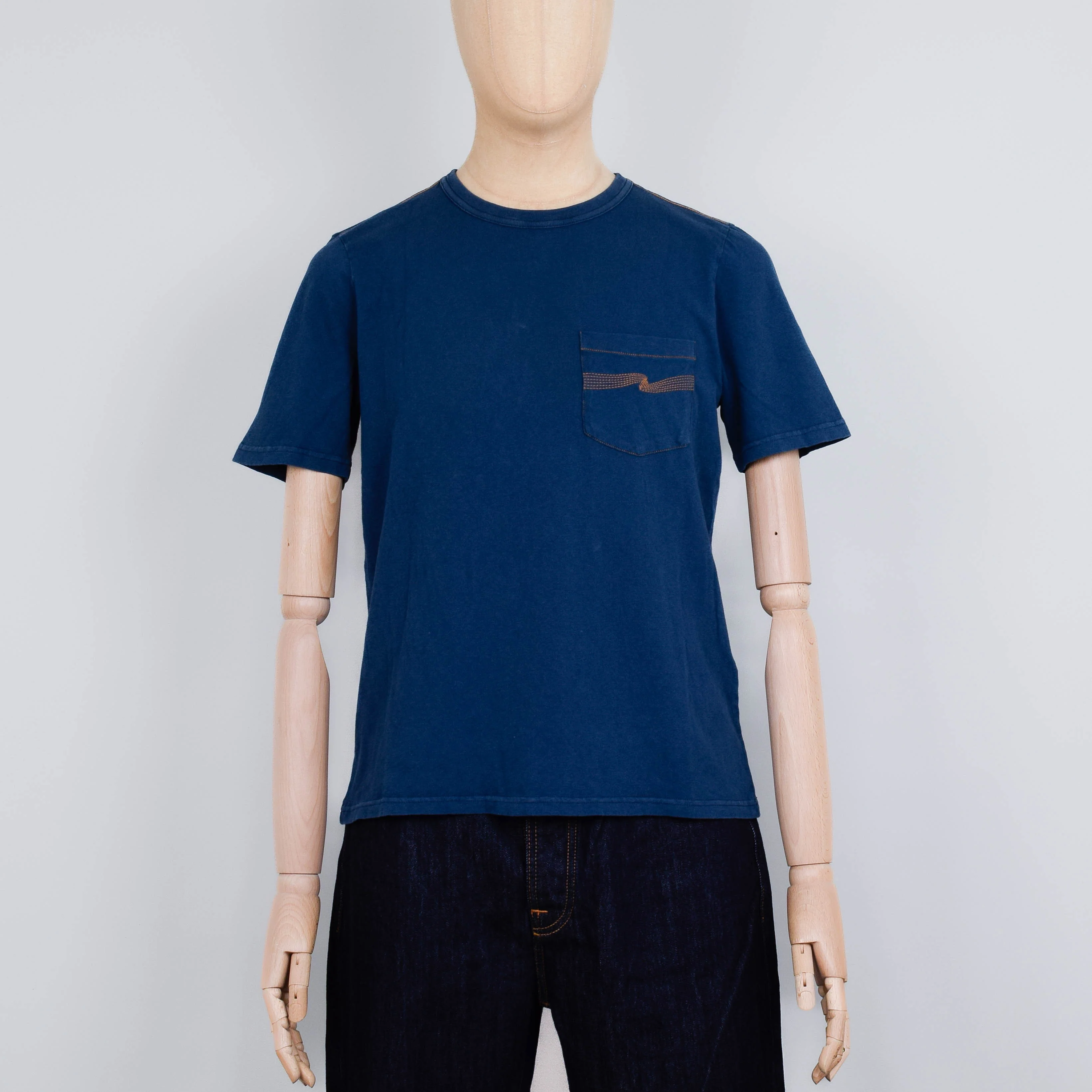 Nudie Jeans Ricky Pocket T-Shirt - Washed Blue