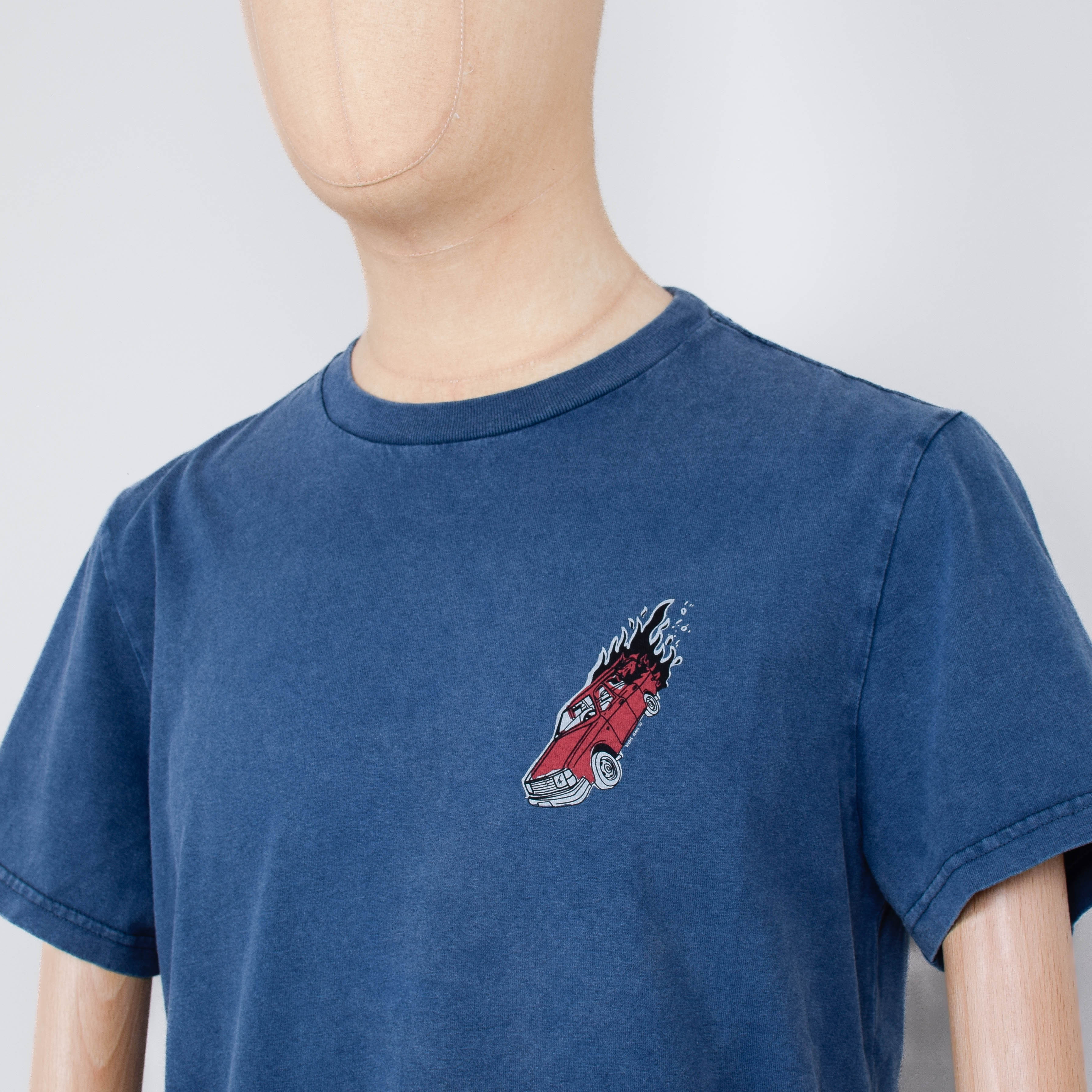 Nudie Jeans Roy Basement Tracks T-Shirt - Blue - Image 3