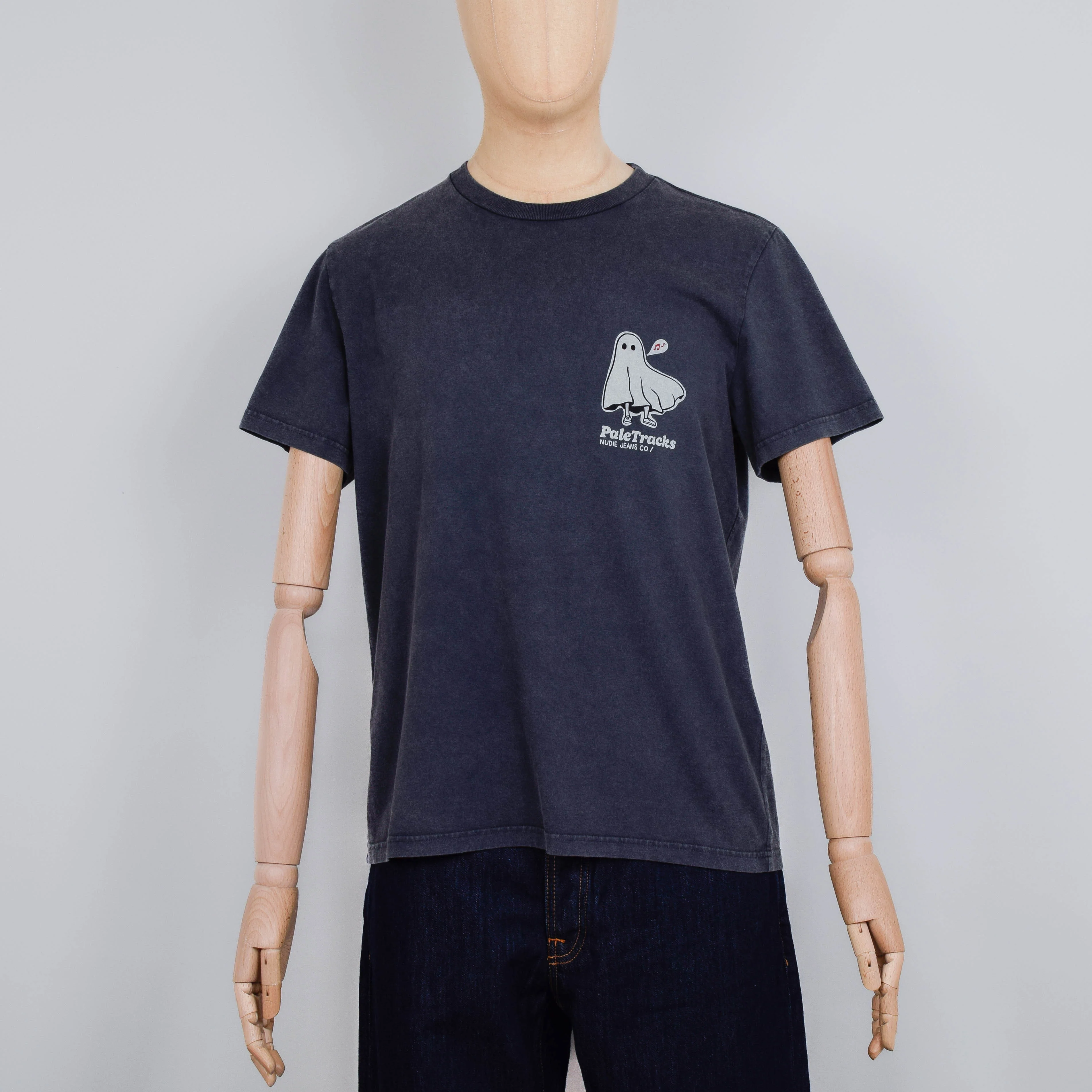 Nudie Jeans Roy Pale Tracks T-Shirt - Charcoal