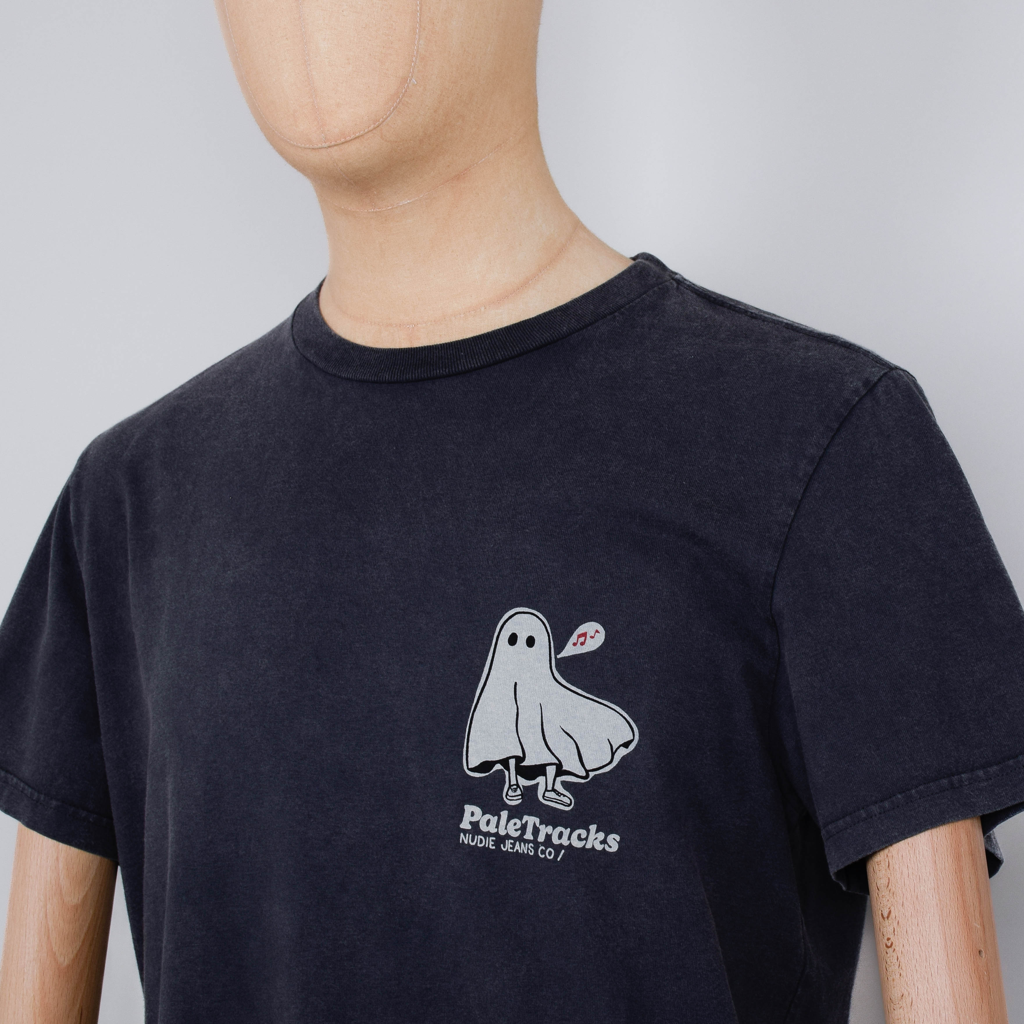 Nudie Jeans Roy Pale Tracks T-Shirt - Charcoal - Image 3