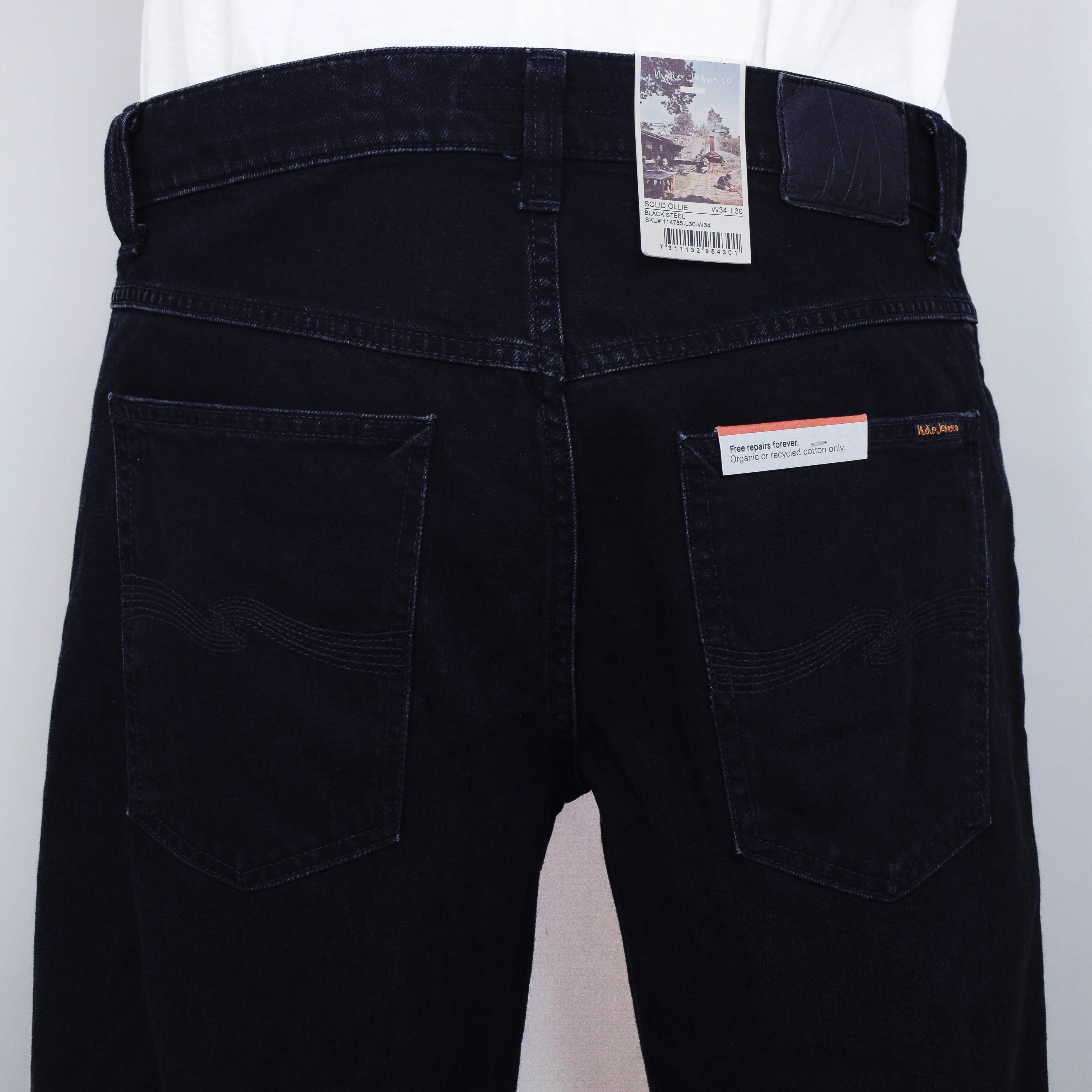 Nudie Jeans Solid Ollie - Black Steel - Image 3