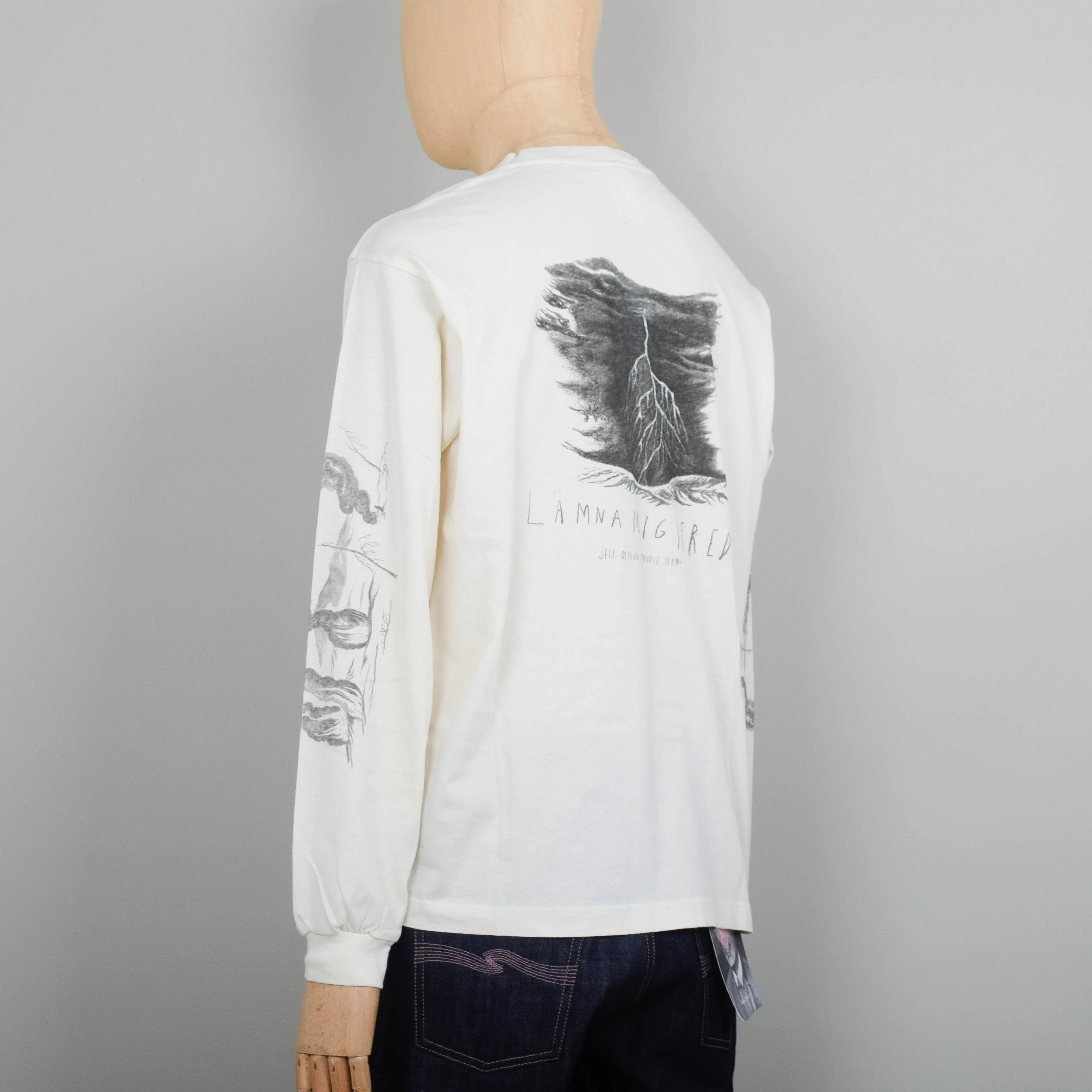 Nudie Jeans x Jeff Olsson Rudi Doodle T-Shirt - Off White - Image 3