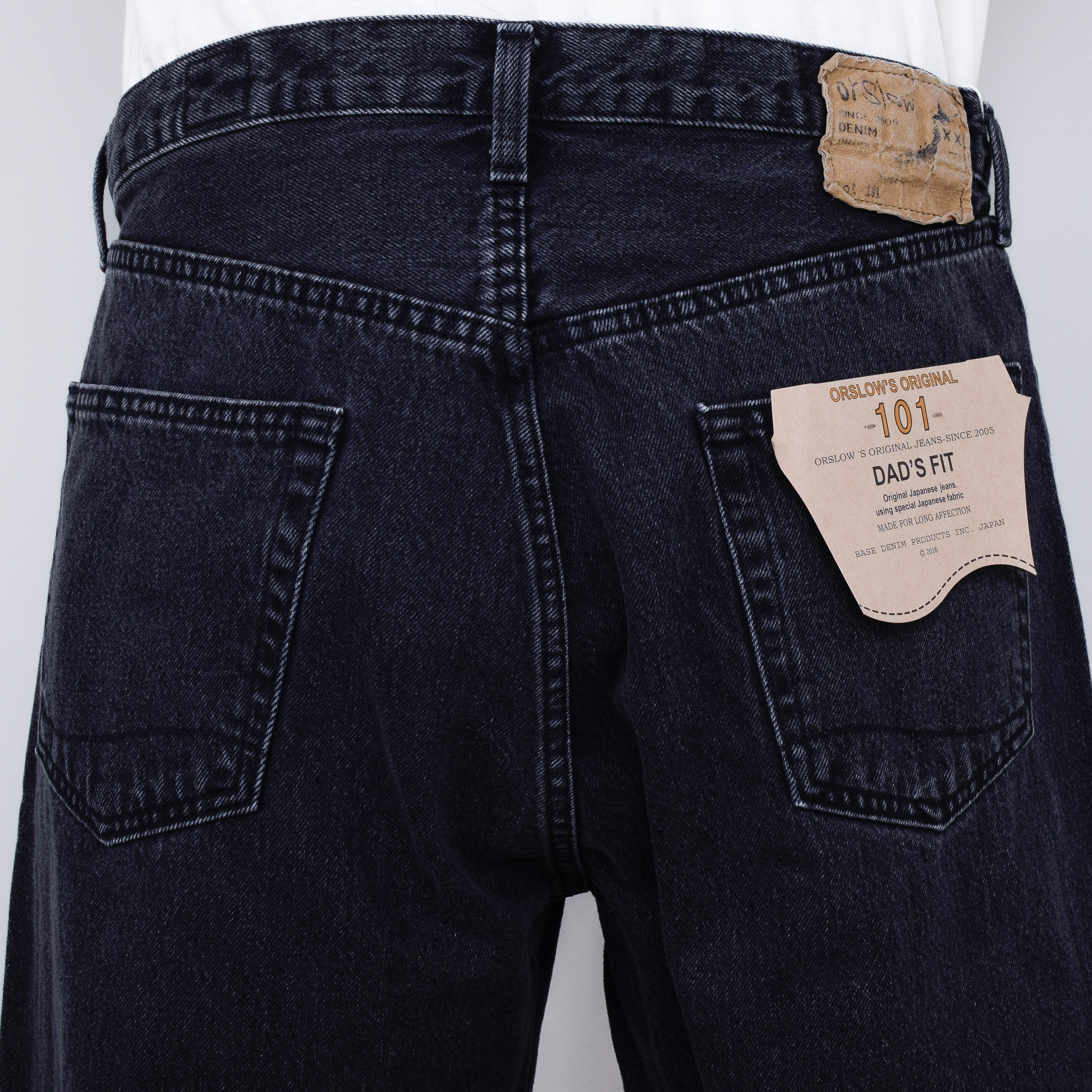 OrSlow 101 Dad's Fit Denim Pants - Black Denim Stone - Image 3