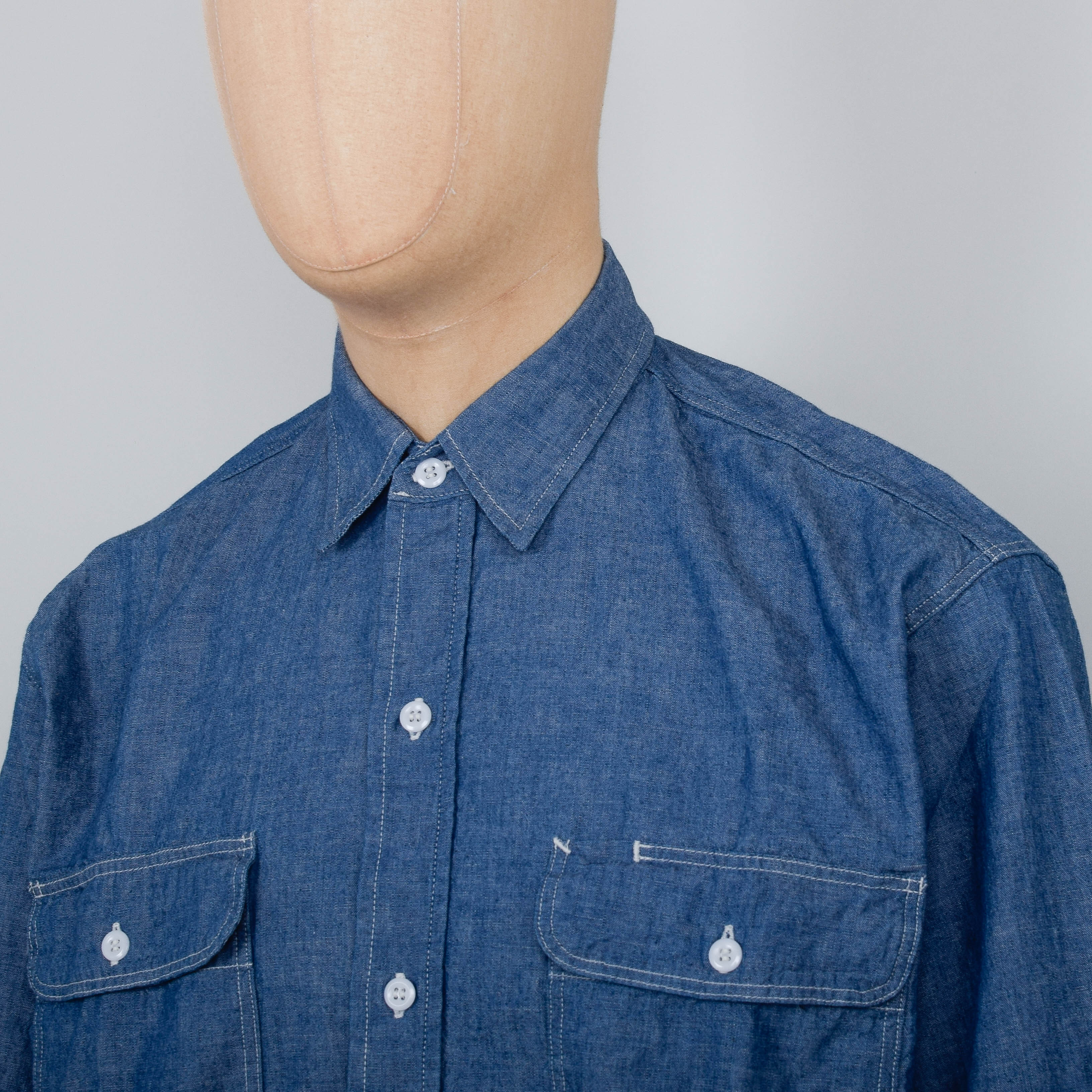 Orslow Chambray Work Shirt - Chambray - Image 2