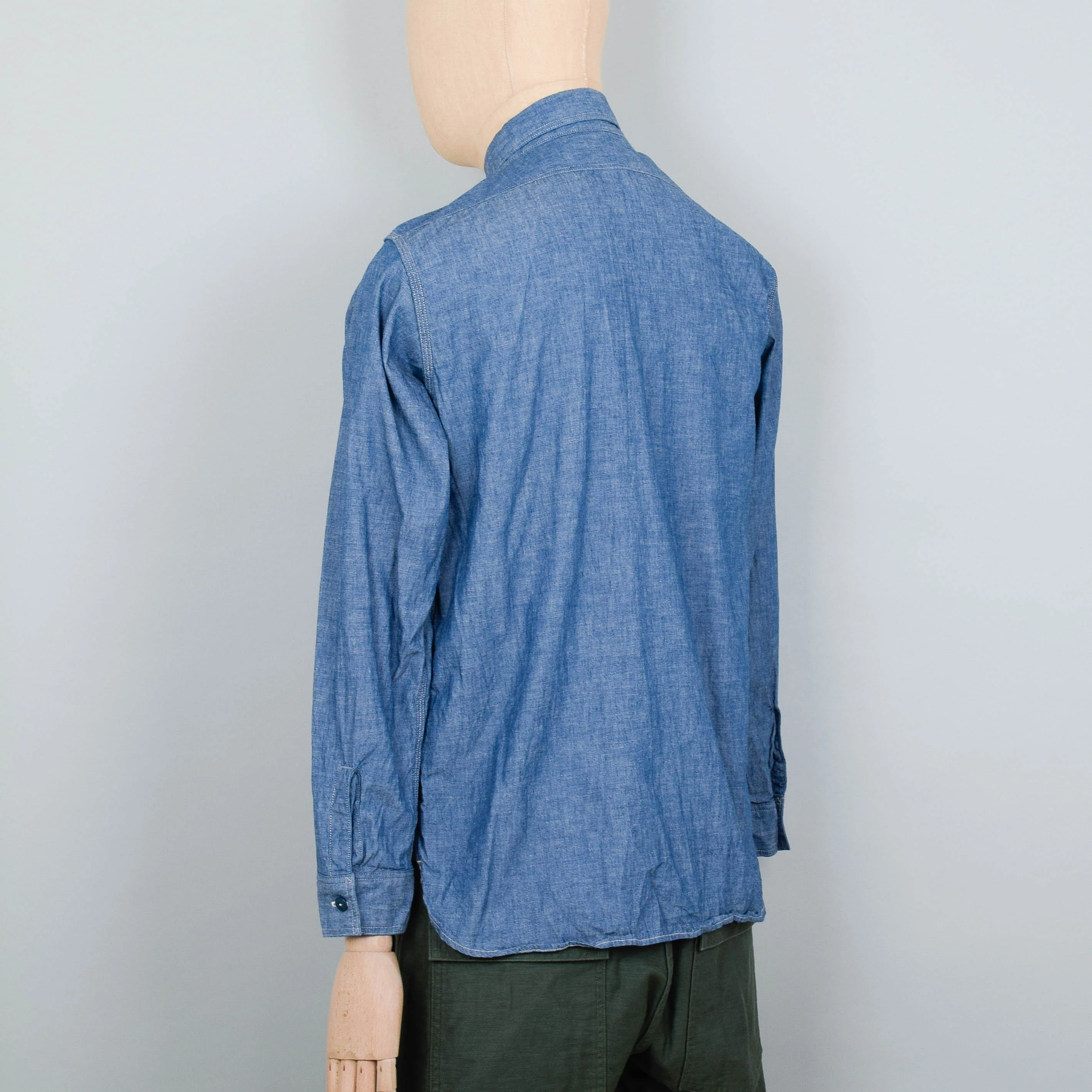 Orslow Chambray Work Shirt - Indigo - Image 3
