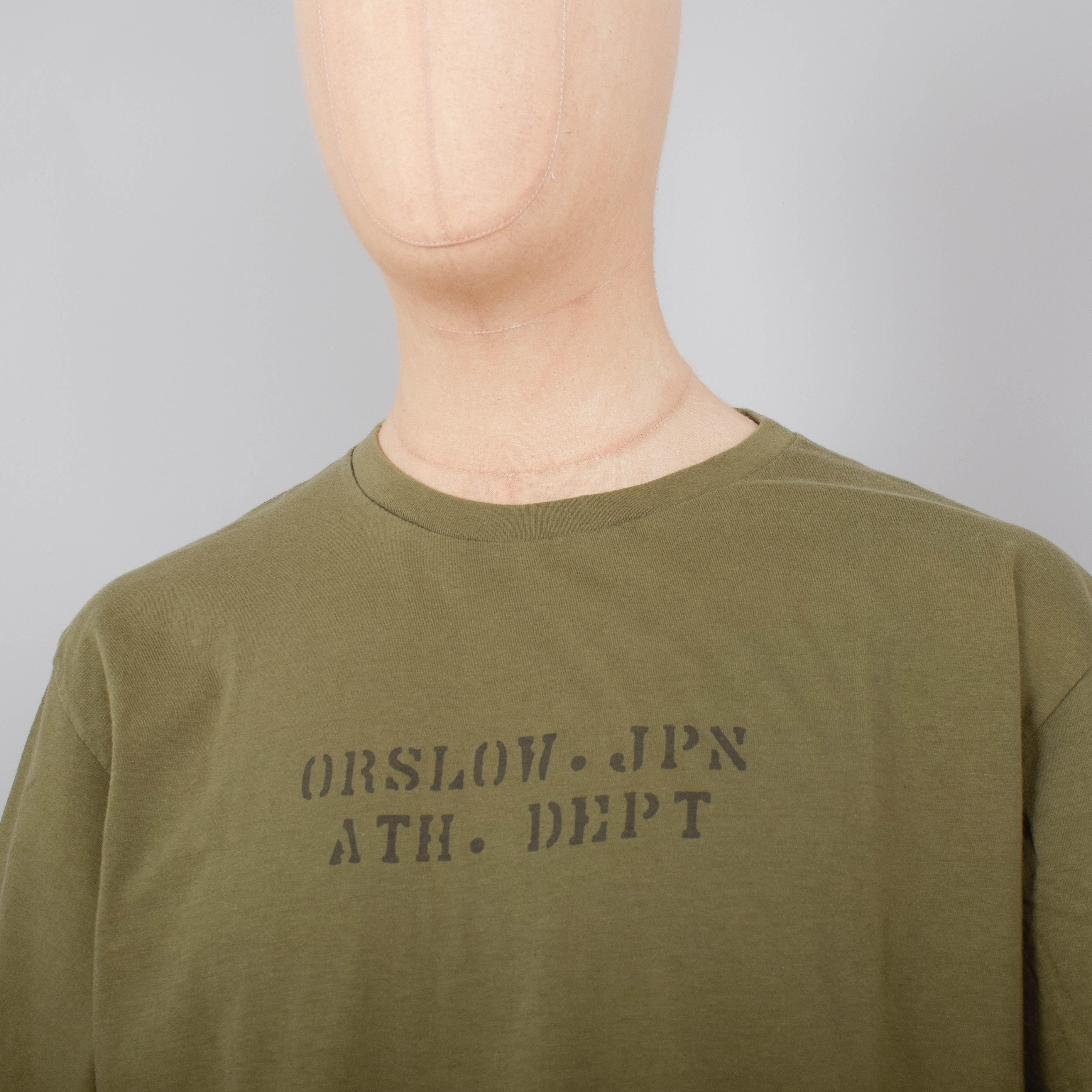 Orslow JPN ATH DEPT T-Shirt - Army Green - Image 2