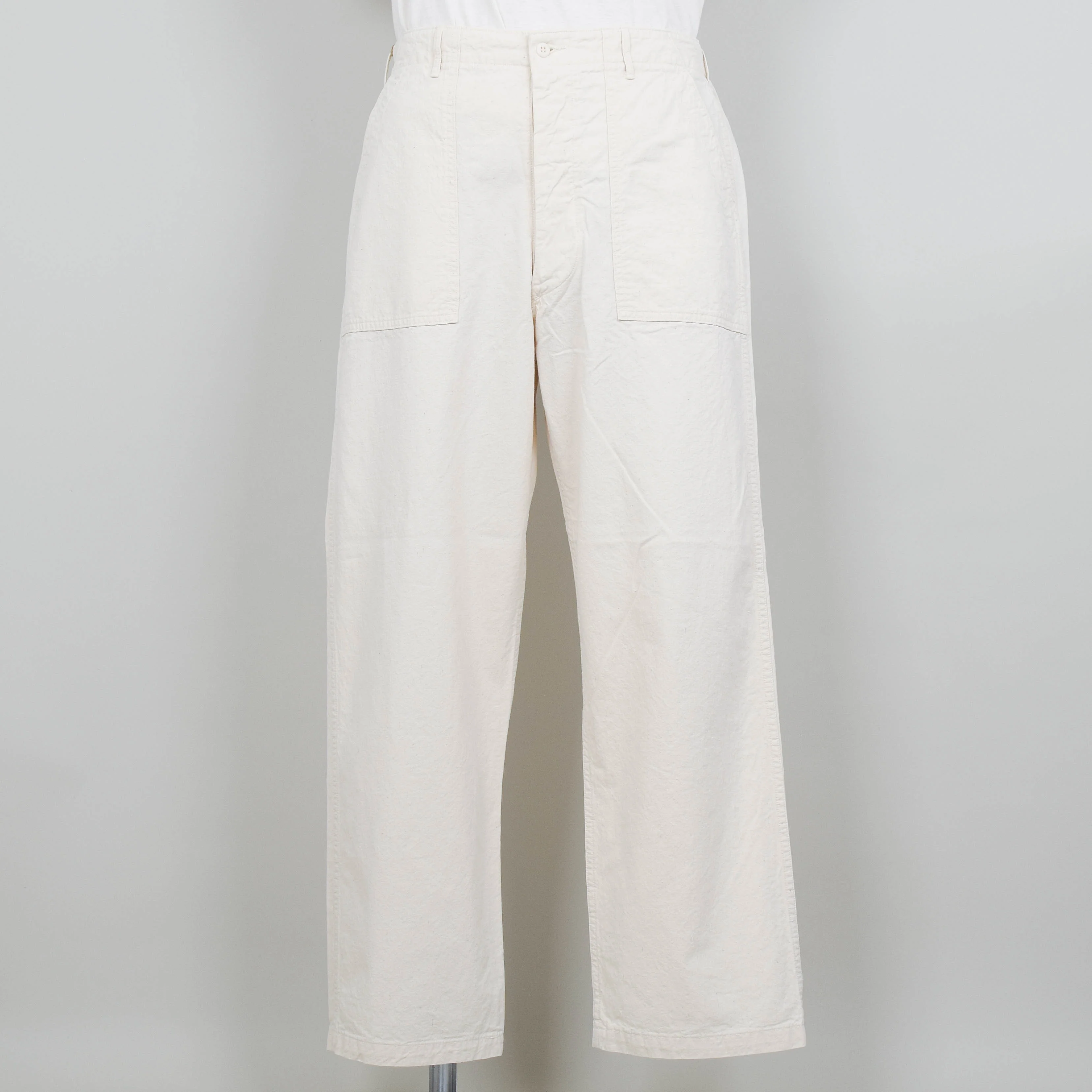 OrSlow Original Napped Twill Summer Fatigue Pants - Ecru