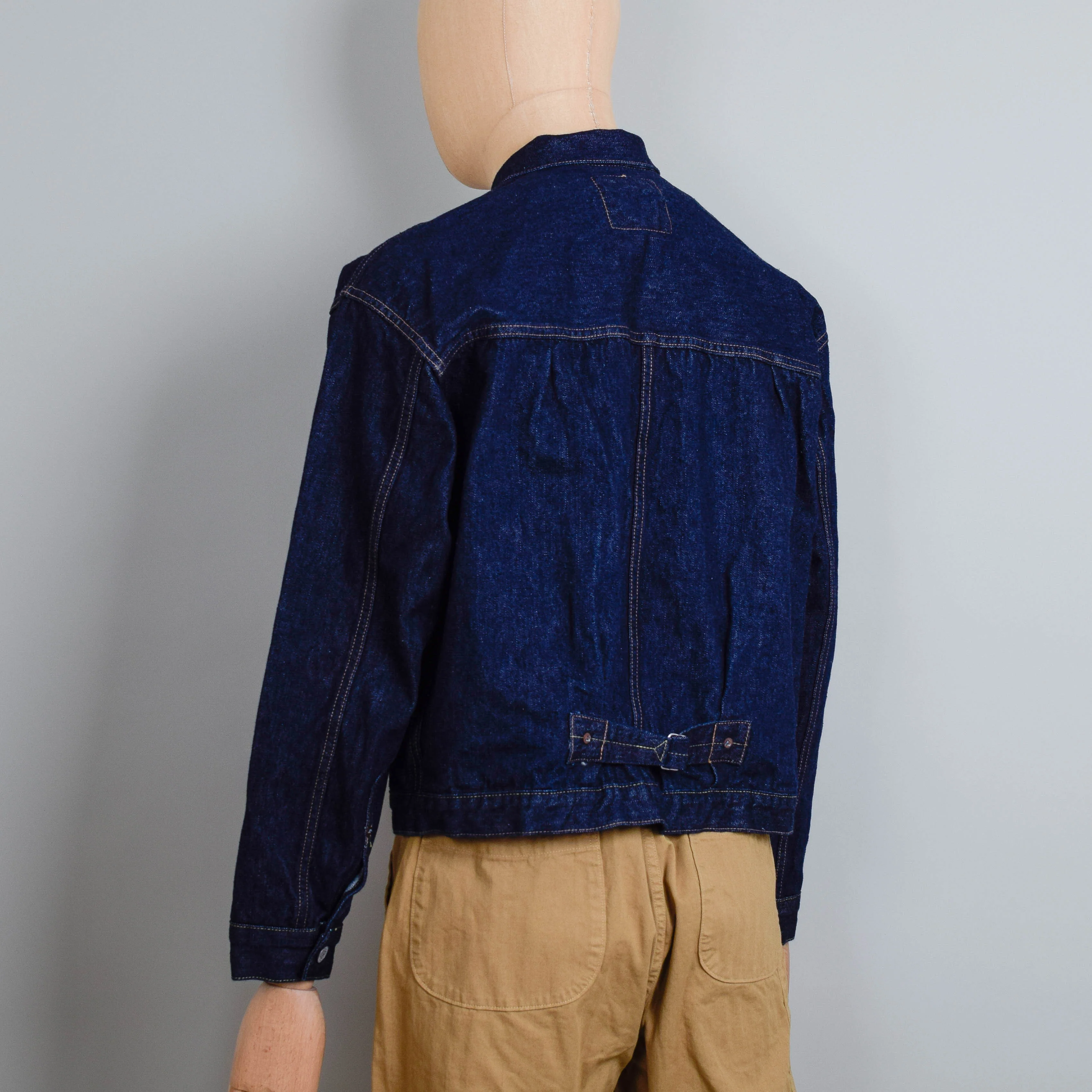 OrSlow Type 1 Pleated Front 40's Denim Jacket - One Wash - Image 3