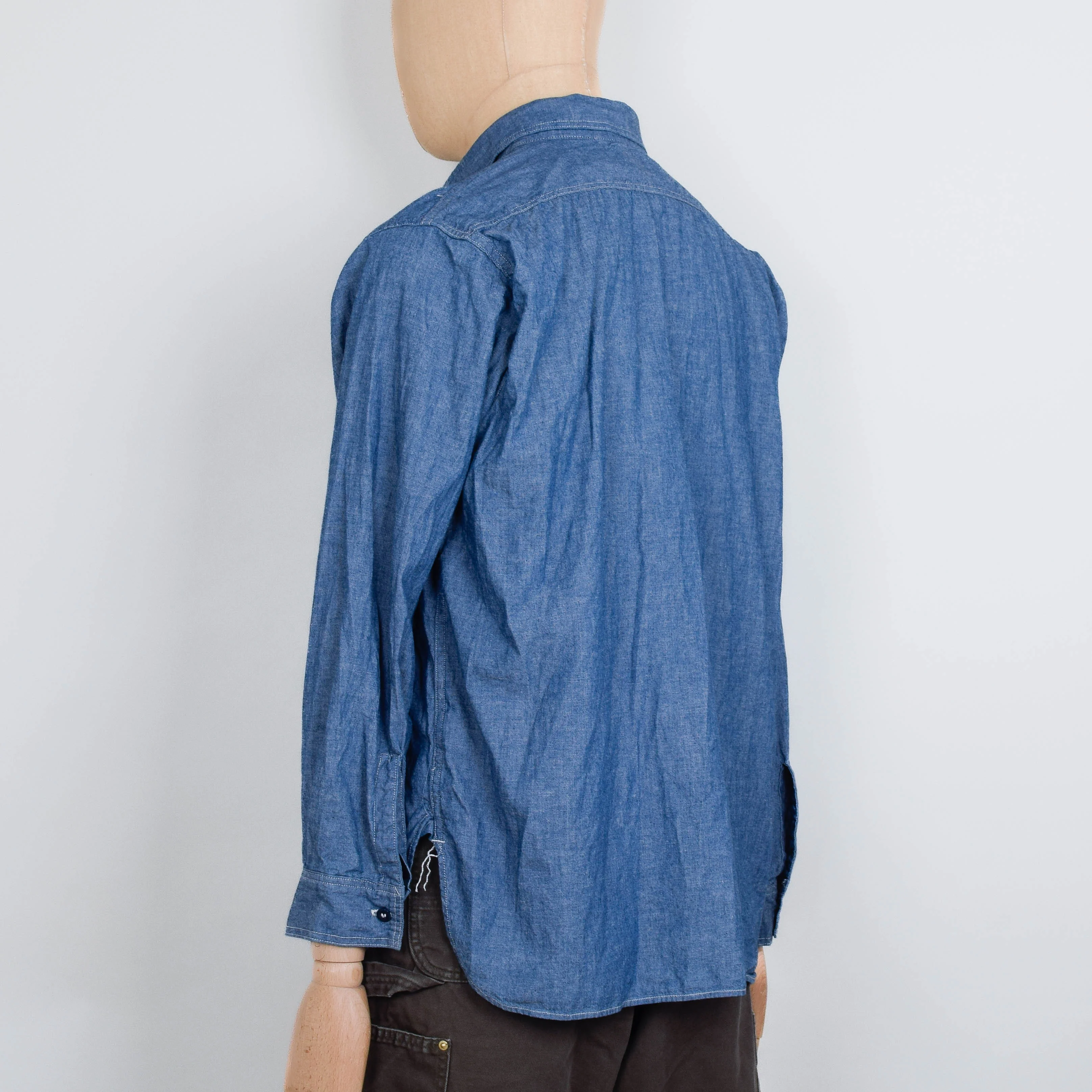 Orslow Relax Fit Chambray Work Shirt - Chambray - Image 3