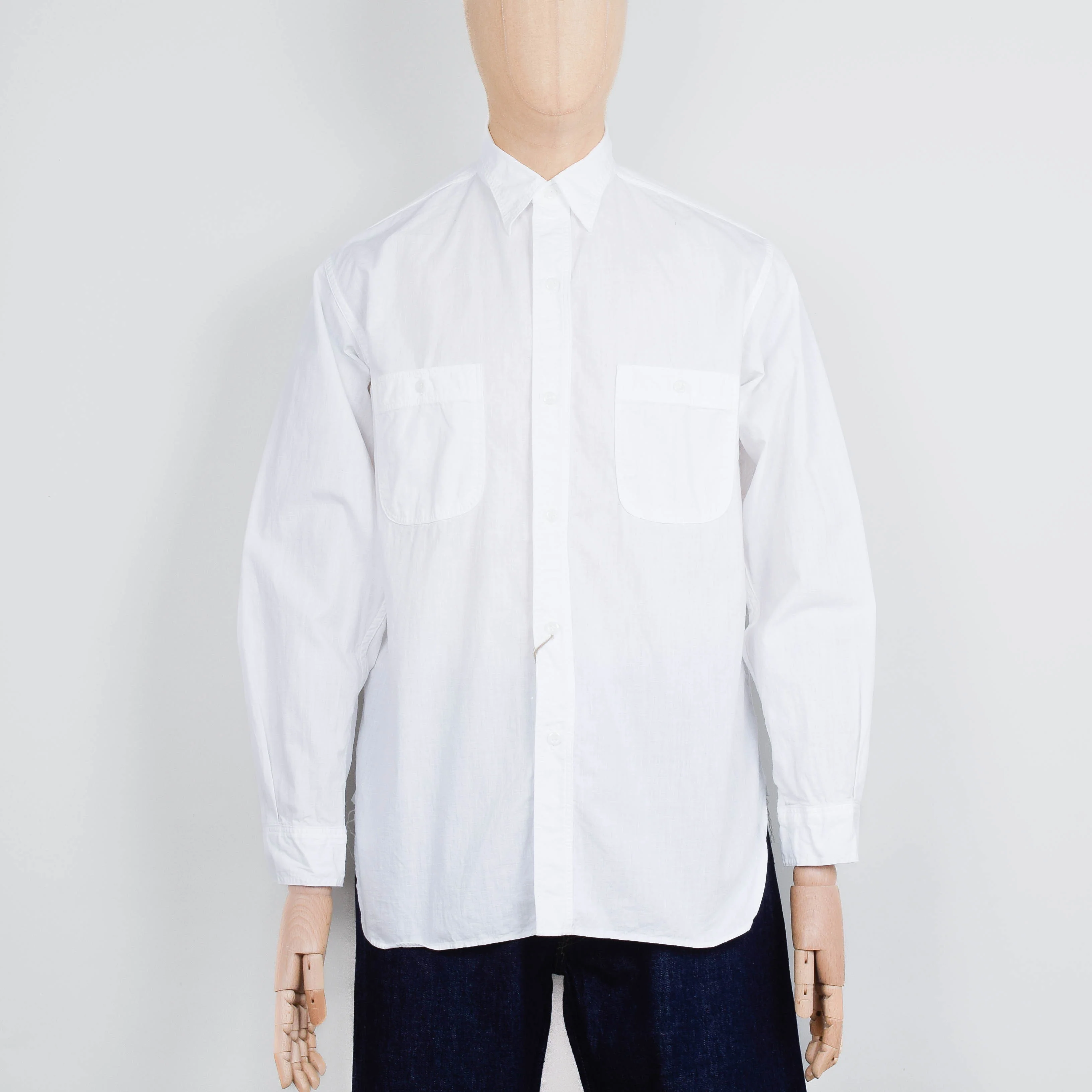 Orslow Relax Fit Chambray Work Shirt - White