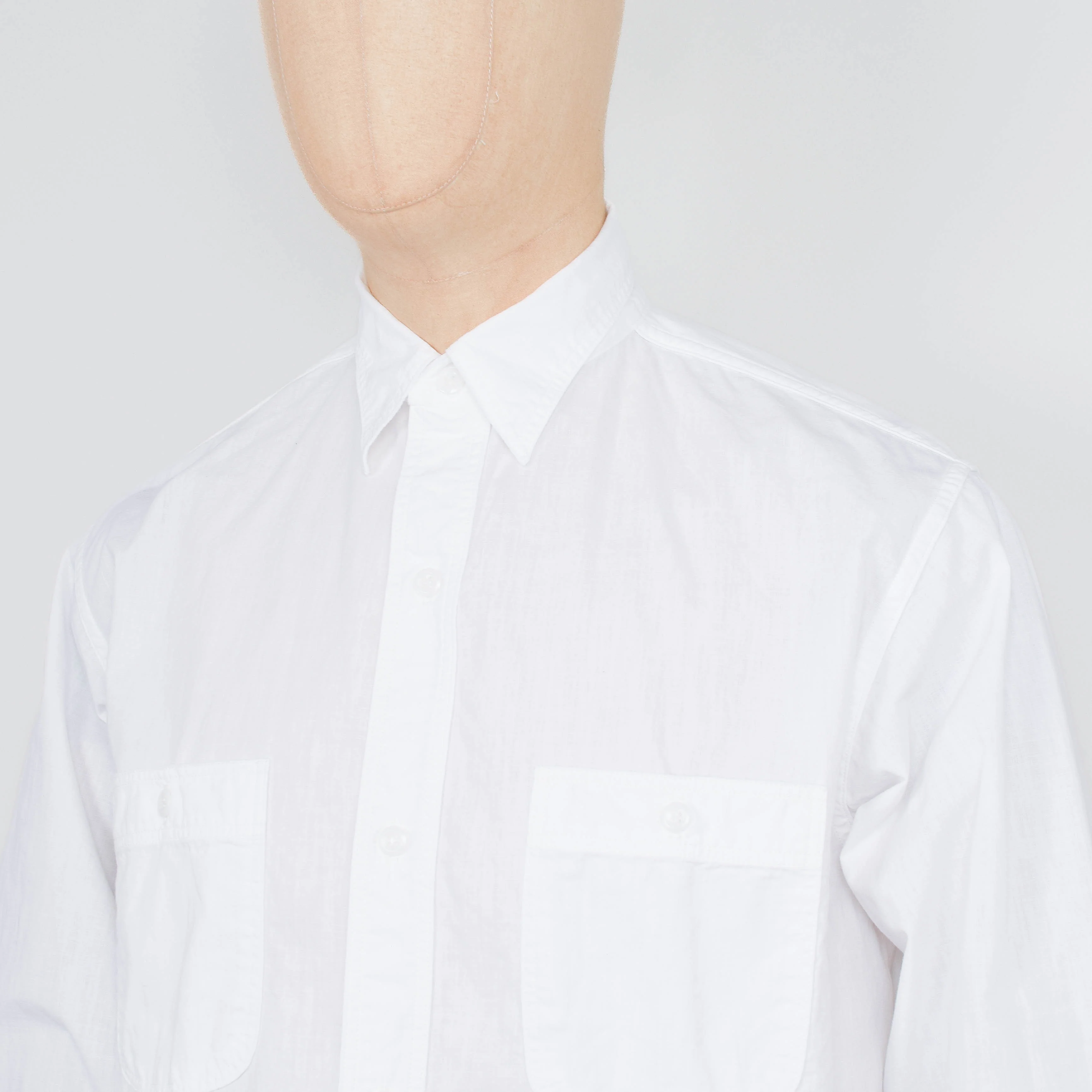 Orslow Relax Fit Chambray Work Shirt - White - Image 2