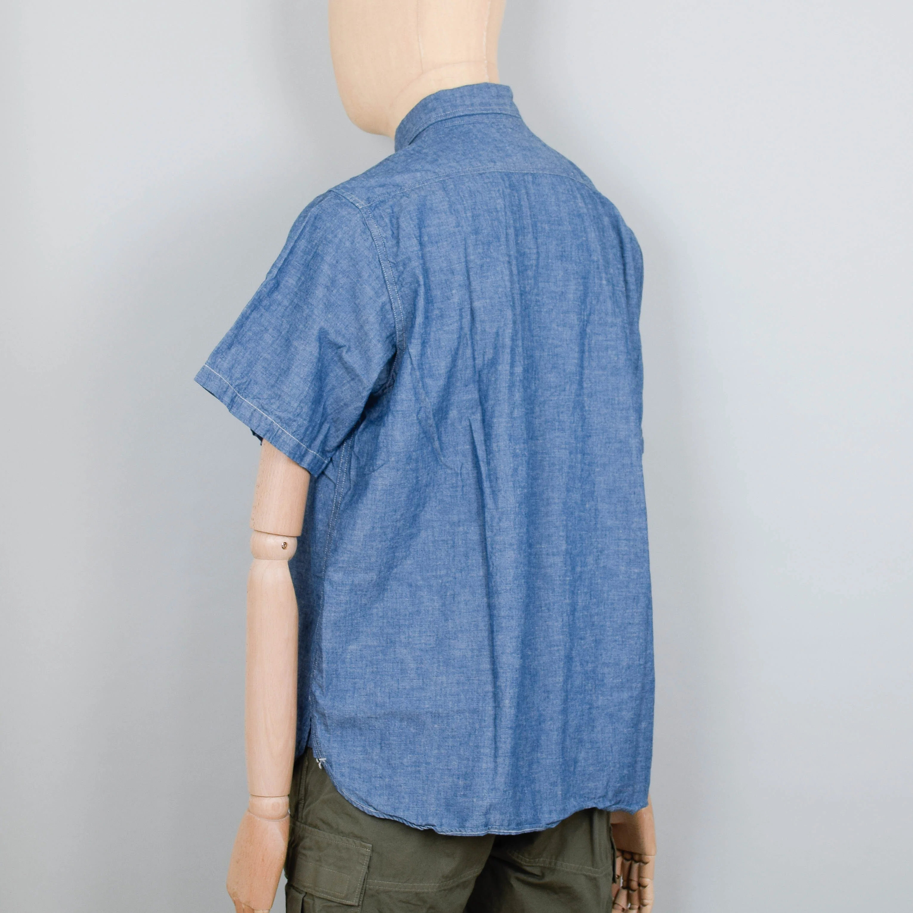 Orslow Short Sleeve Chambray Work Shirt - Chambray - Image 3