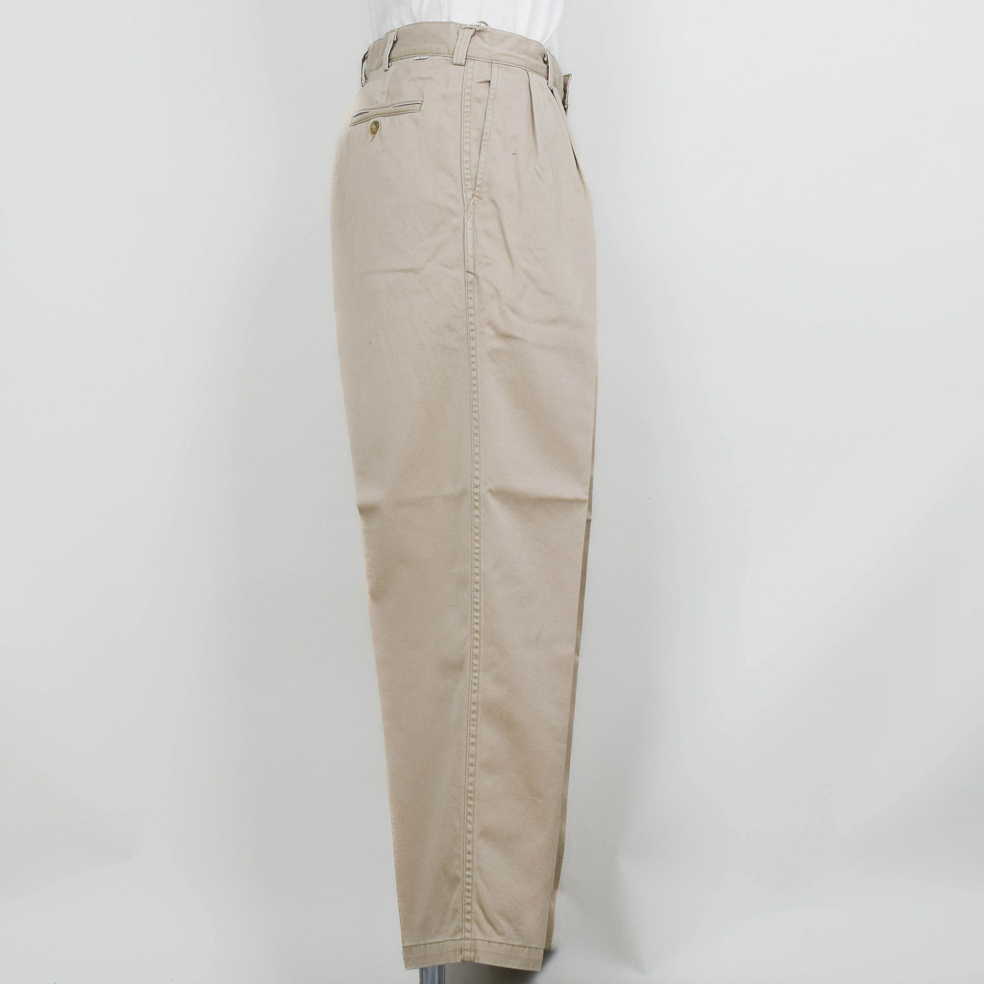 OrSlow Two Tuck Wide Trouser - Khaki - Image 2