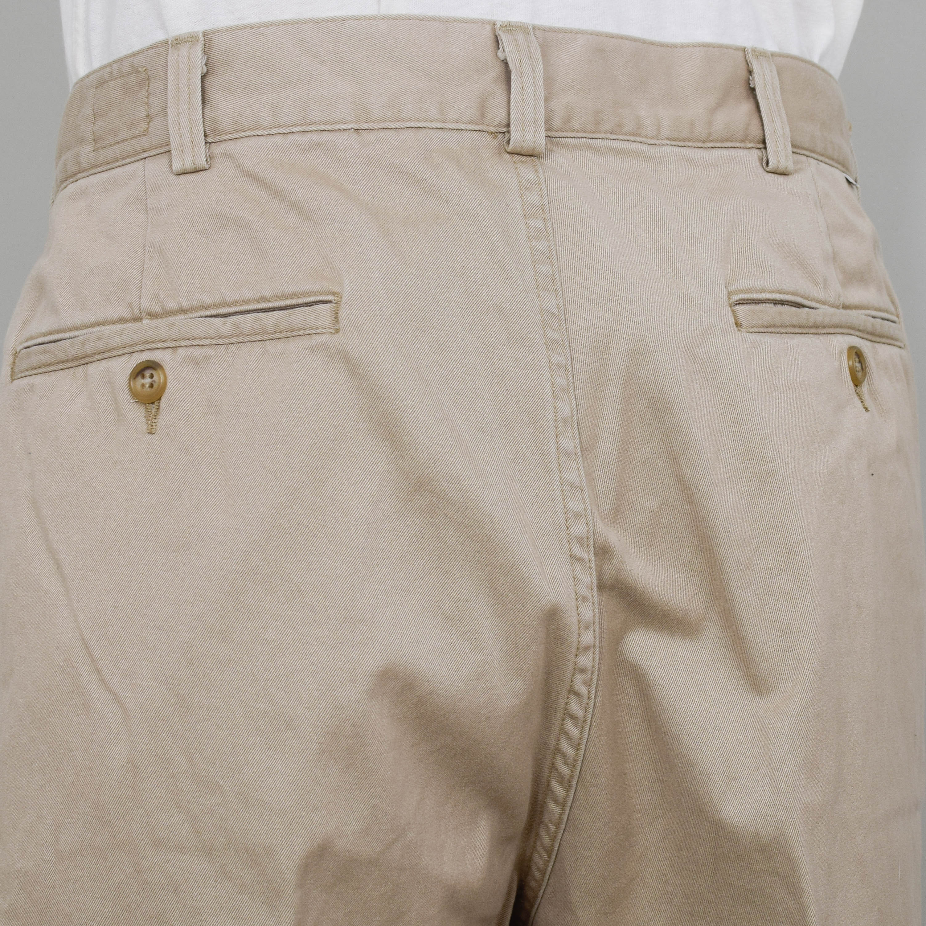 OrSlow Two Tuck Wide Trouser - Khaki - Image 3