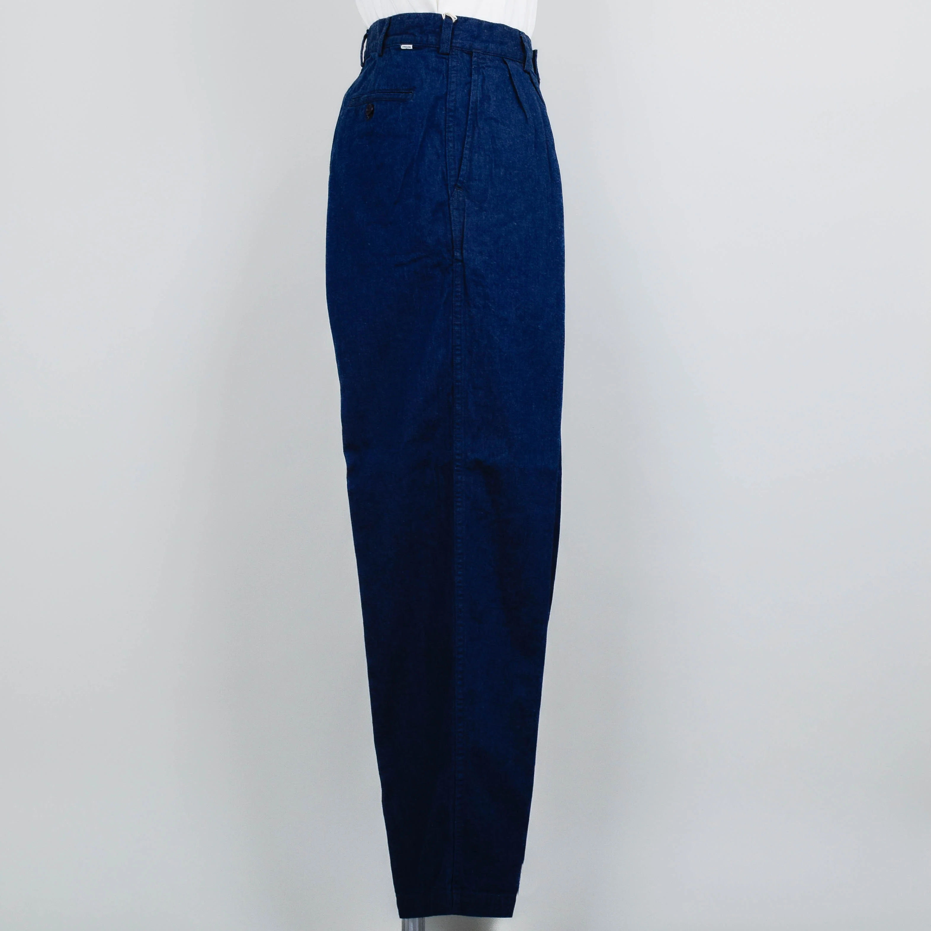 OrSlow Two Tuck Denim Wide Trouser - One Wash - Image 2