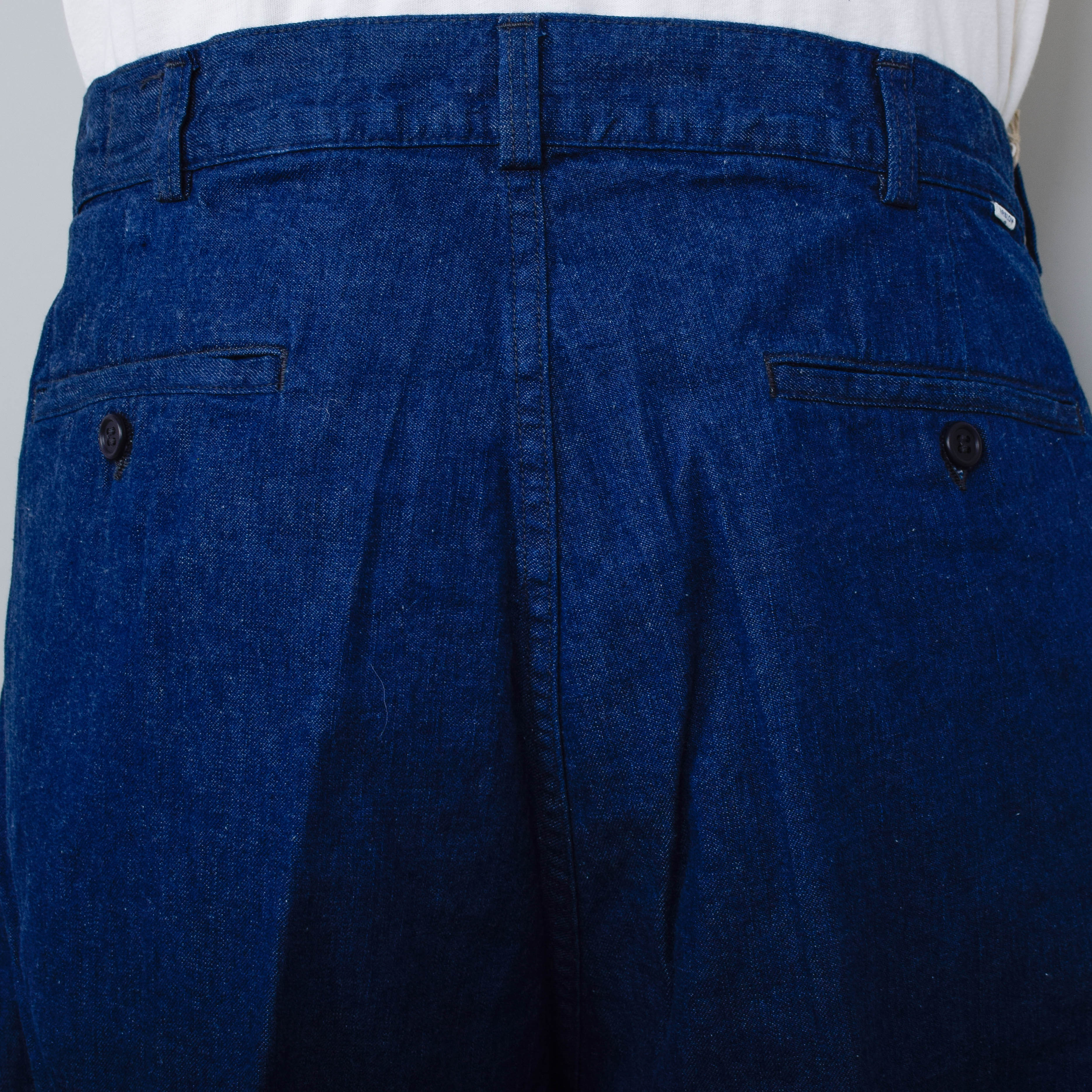 OrSlow Two Tuck Denim Wide Trouser - One Wash - Image 3