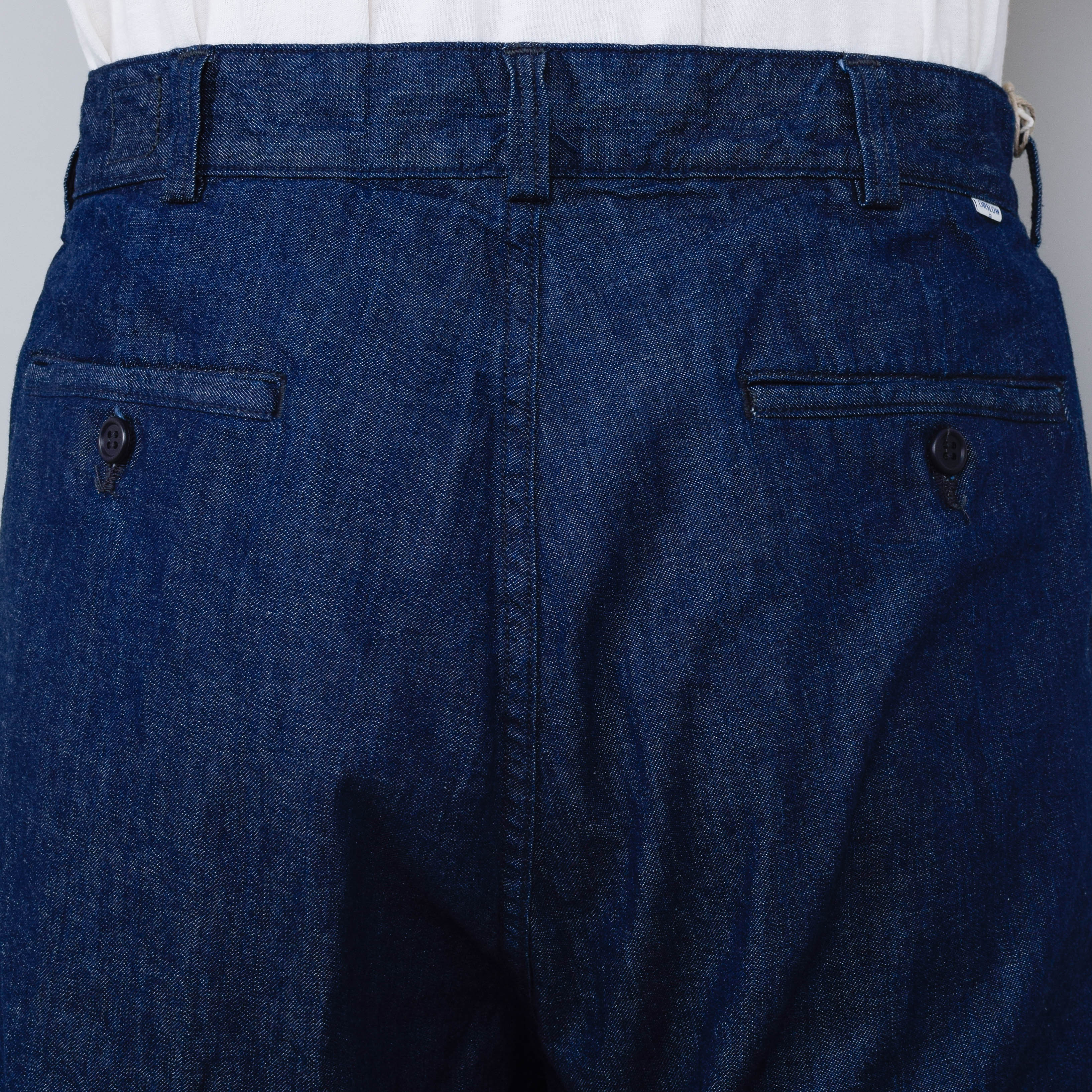 OrSlow Two Tuck Denim Wide Trouser - One Wash - Image 3