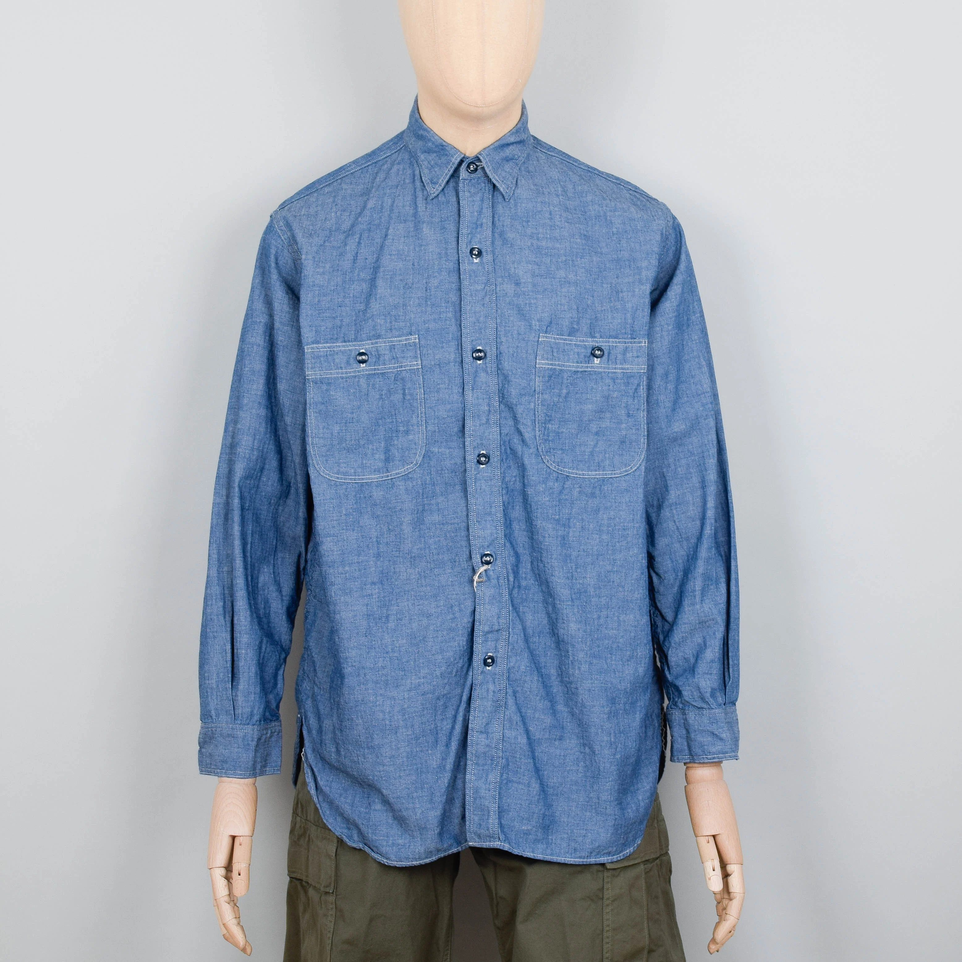 Orslow Vintage Fit Chambray Work Shirt - Chambray