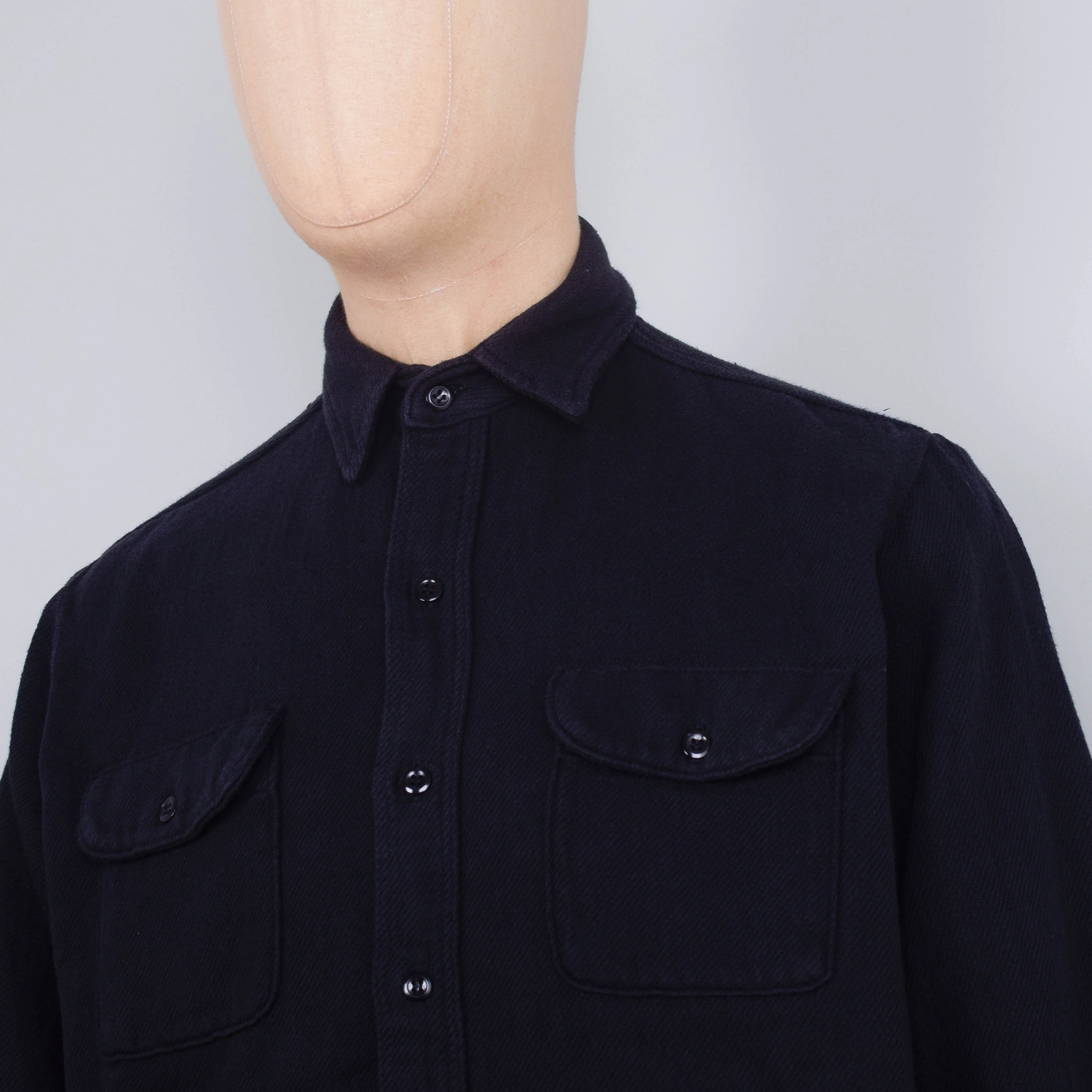 Orslow Vintage Fit Flannel Shirt - Black - Image 2