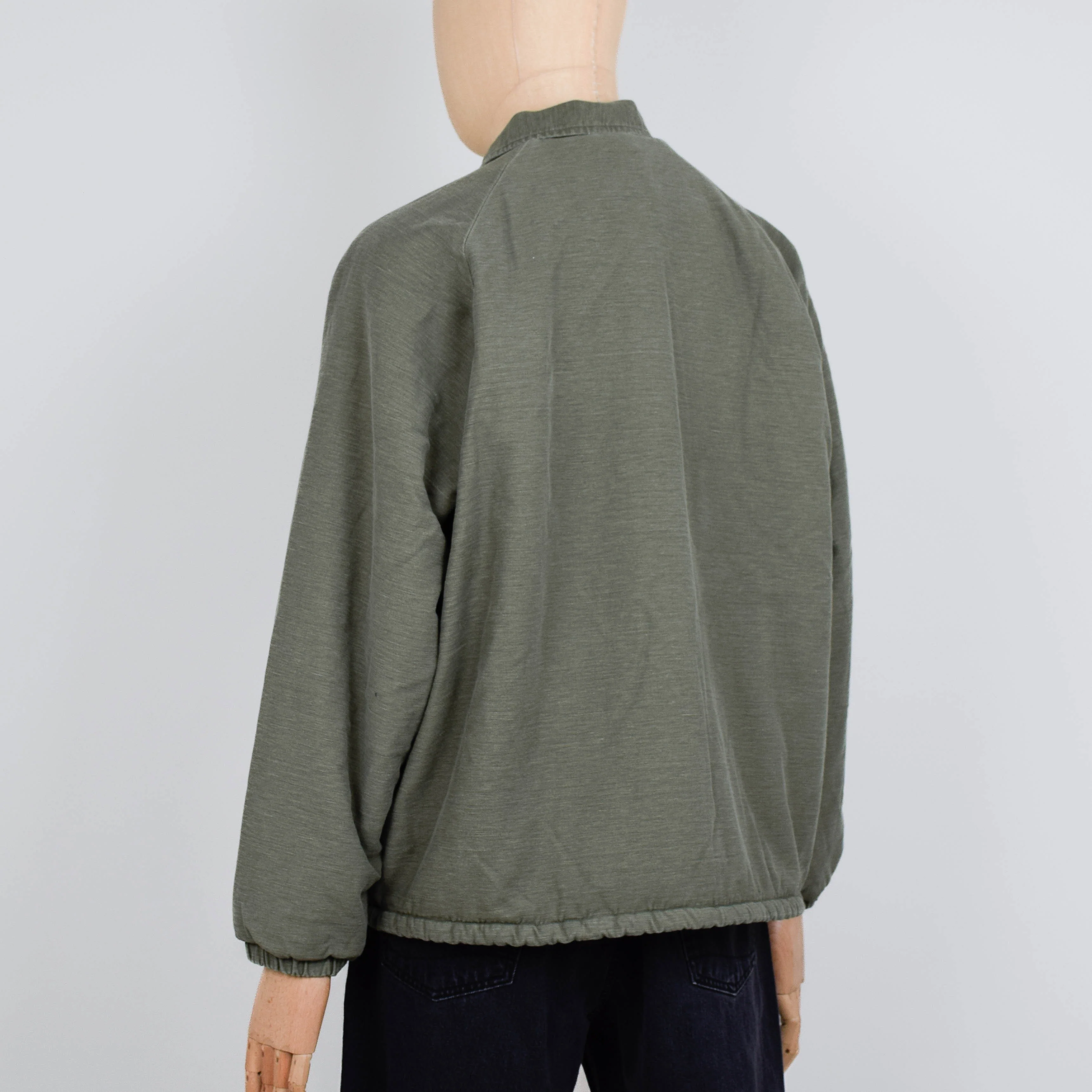 OrSlow Vintage Washed Coach Jacket with Fleece Lining - Dark Olive - Image 3