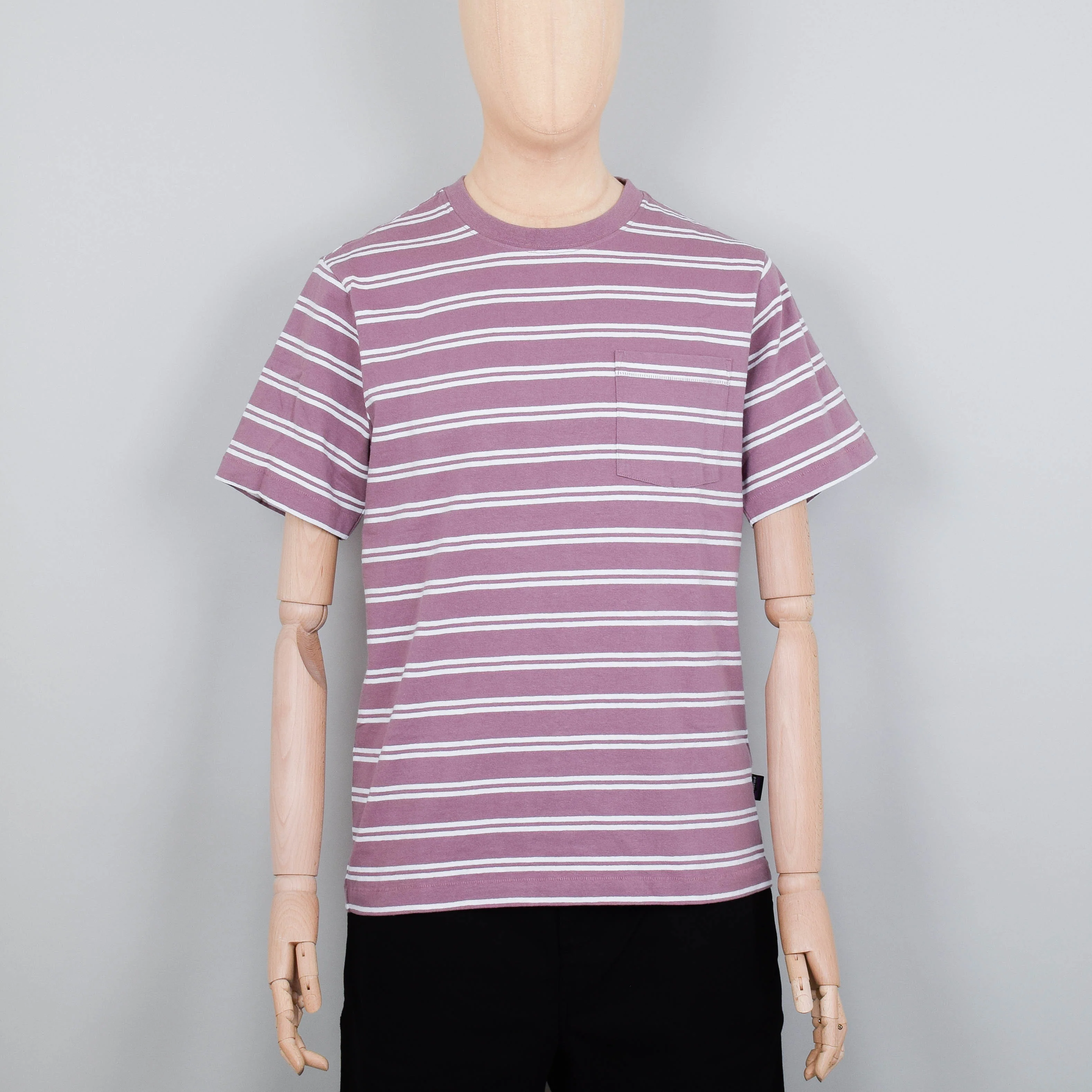 Patagonia Cotton in Conversion MW Pocket Tee - Mirror Stripe Evening Mauve