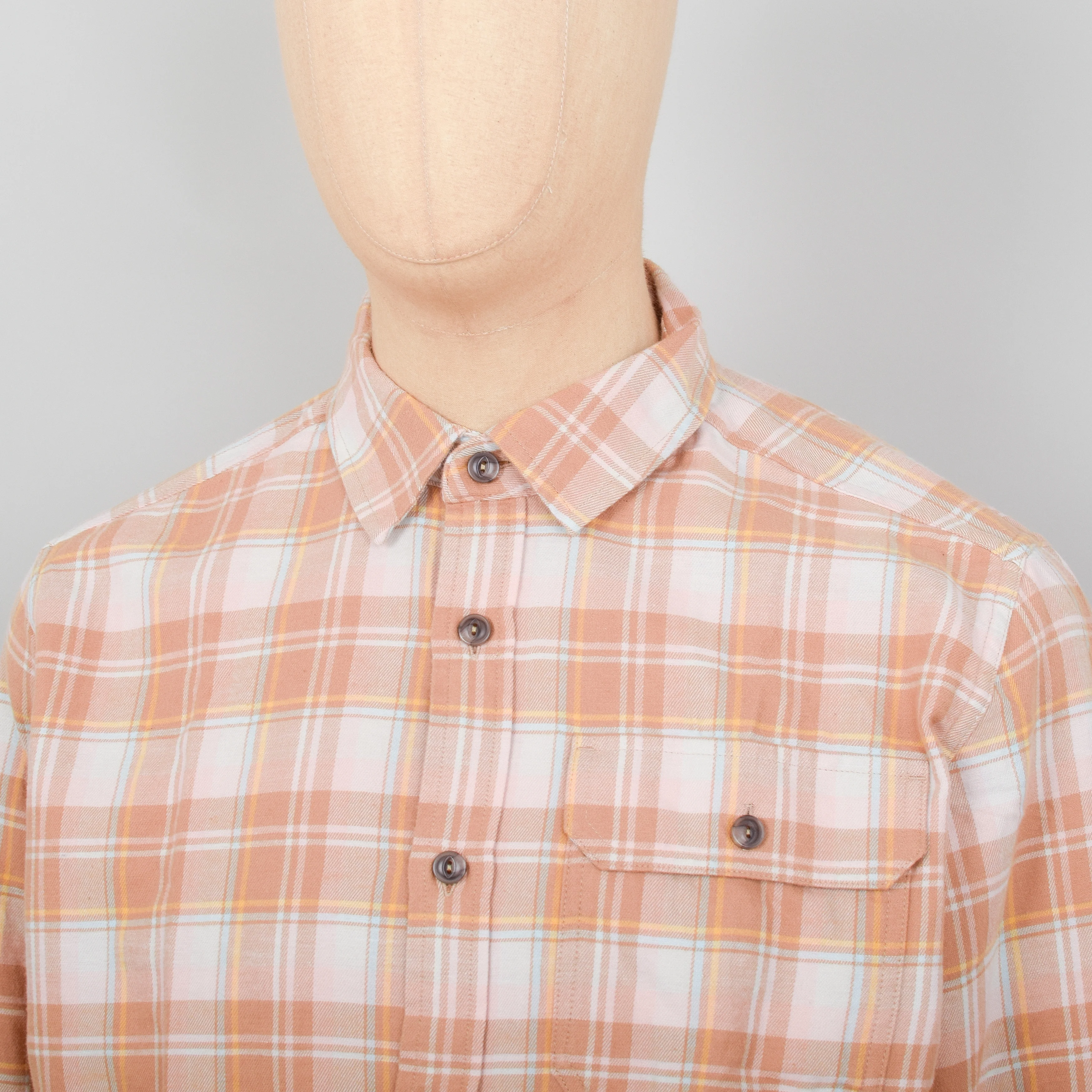 Patagonia Fjord Flannel Shirt Light Weight - Dark Camel - Image 2