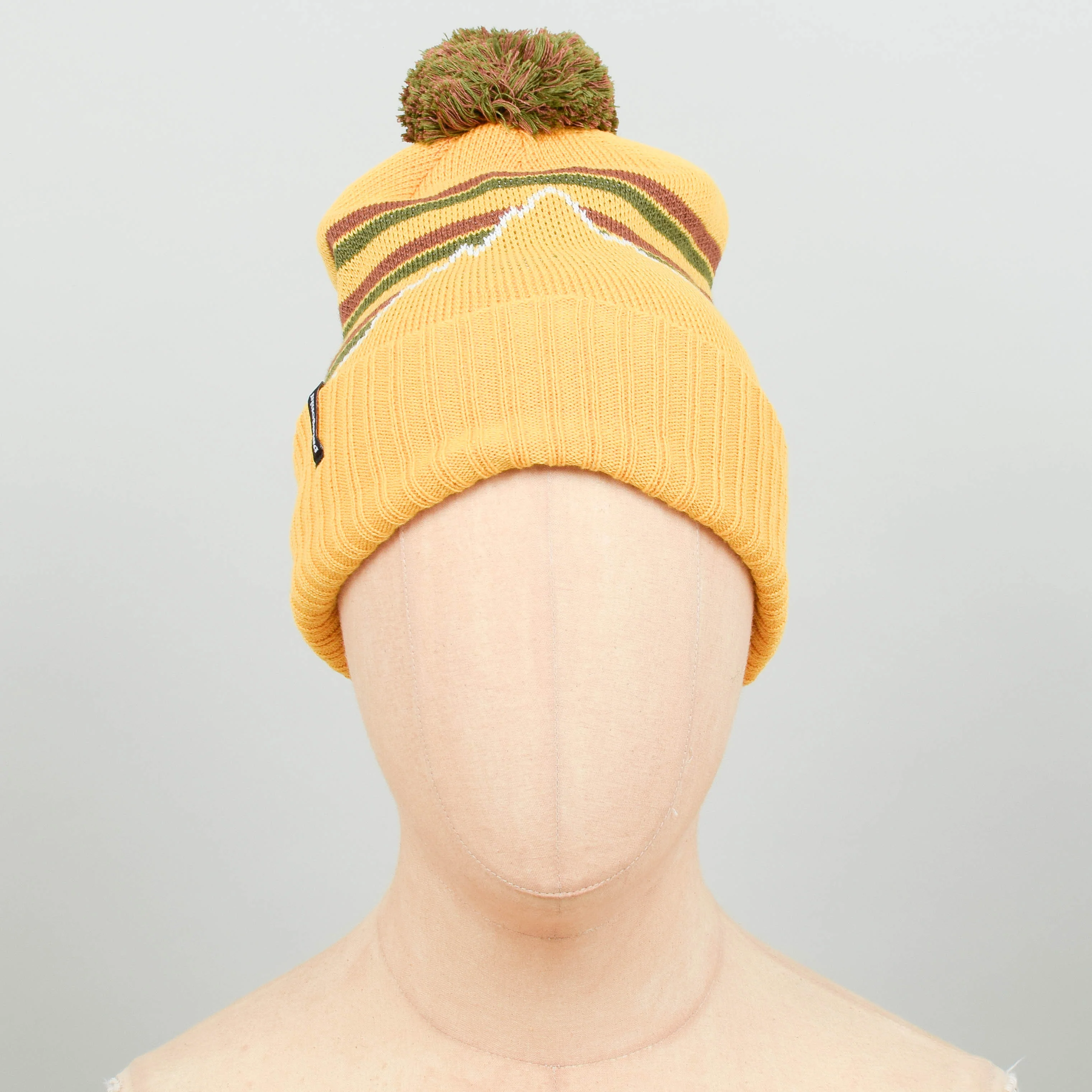 Patagonia Powder Town Beanie - Fitz Roy Stripe Knit: Cabin Gold