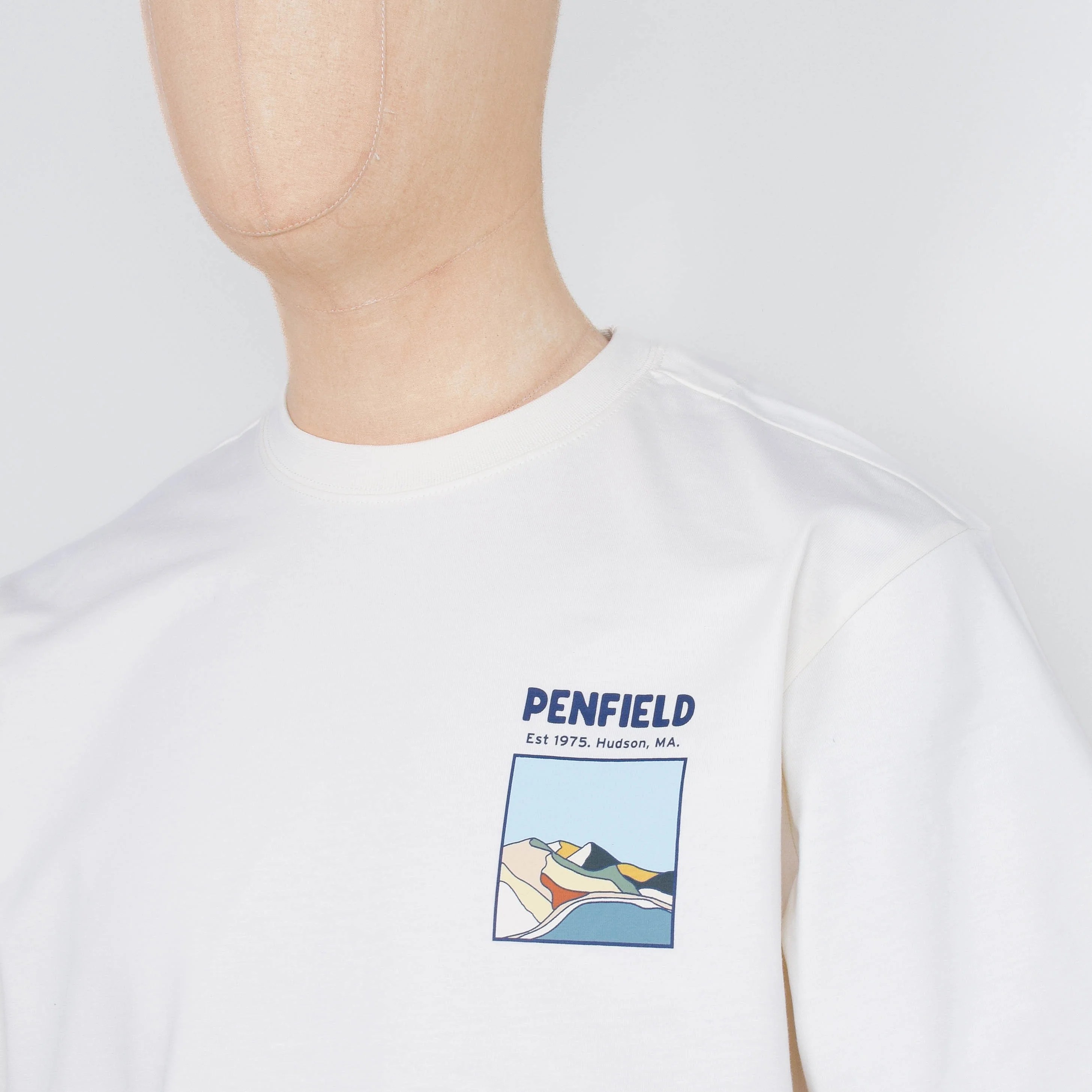 Penfield Block Landscape Graphic S/S T-Shirt - Vanilla Ice - Image 3