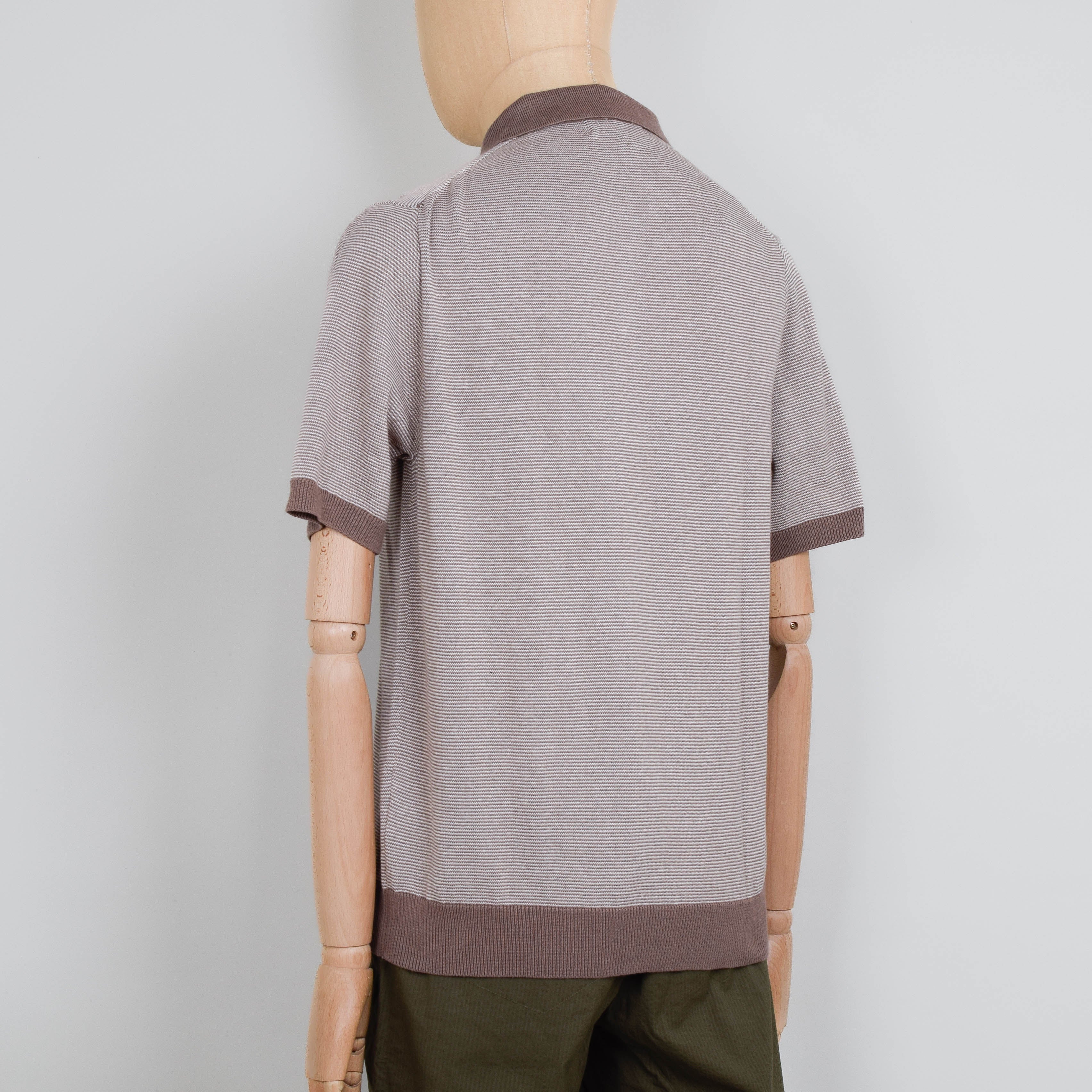 Pittari Micro ST S/S Polo - Tabacco/Ecru - Image 3