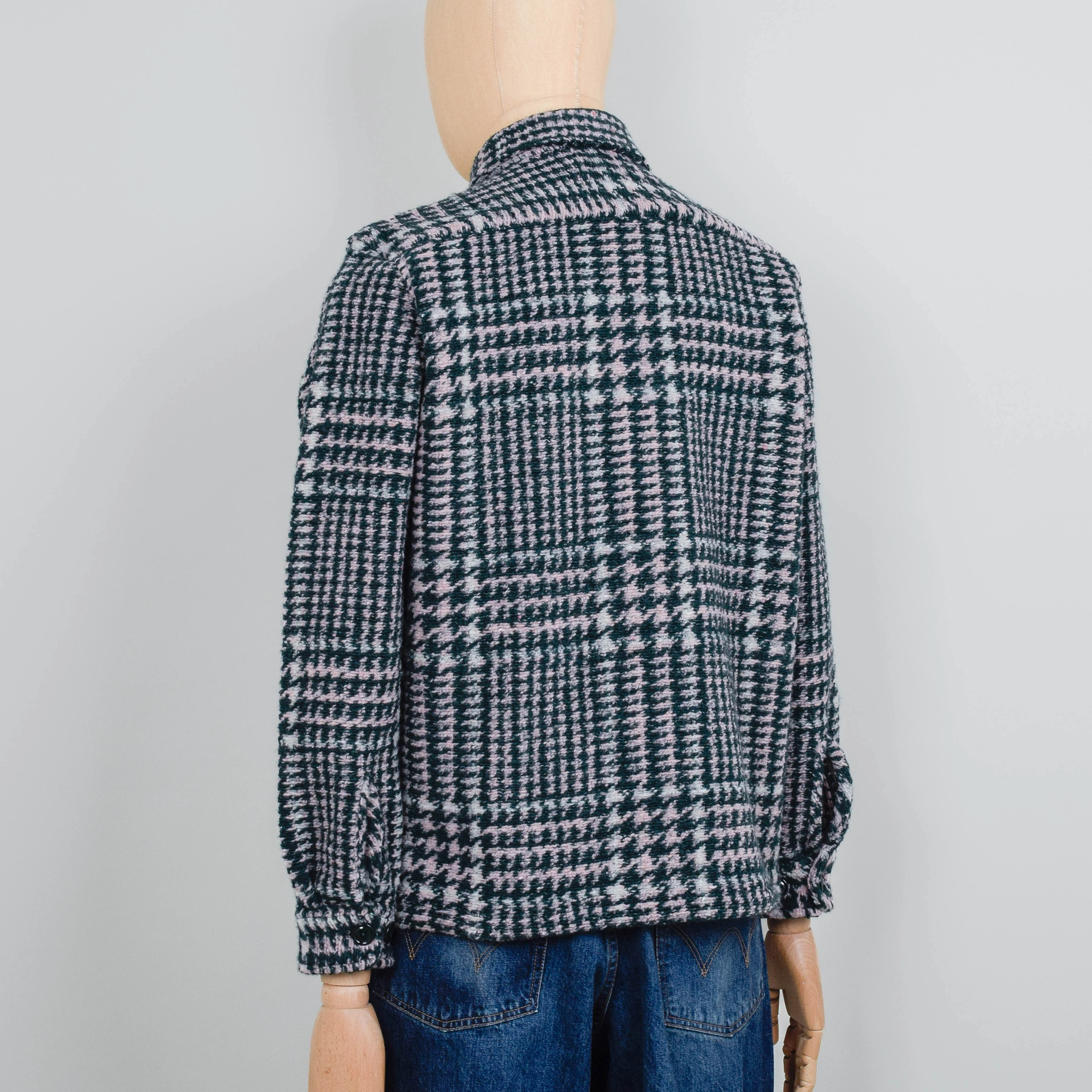 Portuguese Flannel Gales Overshirt - Green / Rose - Image 3