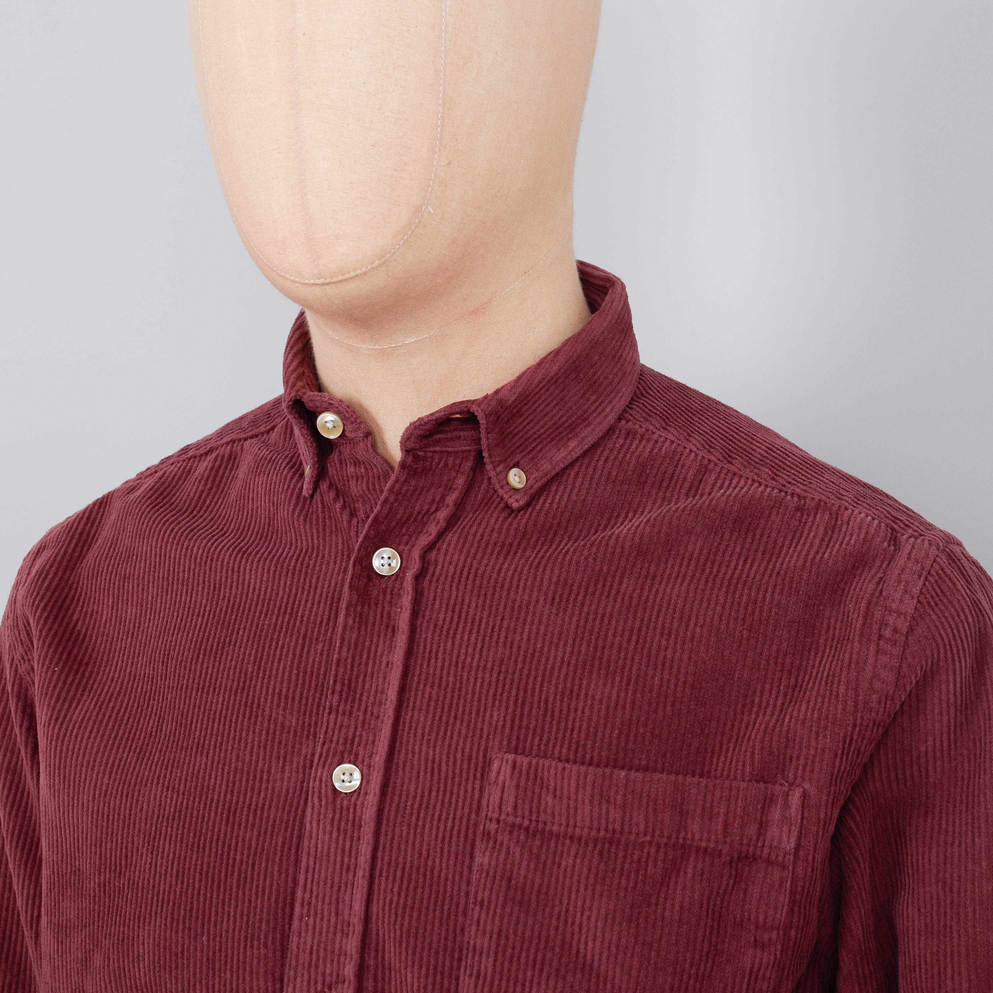 Portuguese Flannel Lobo Cord Shirt - Bordeaux - Image 2