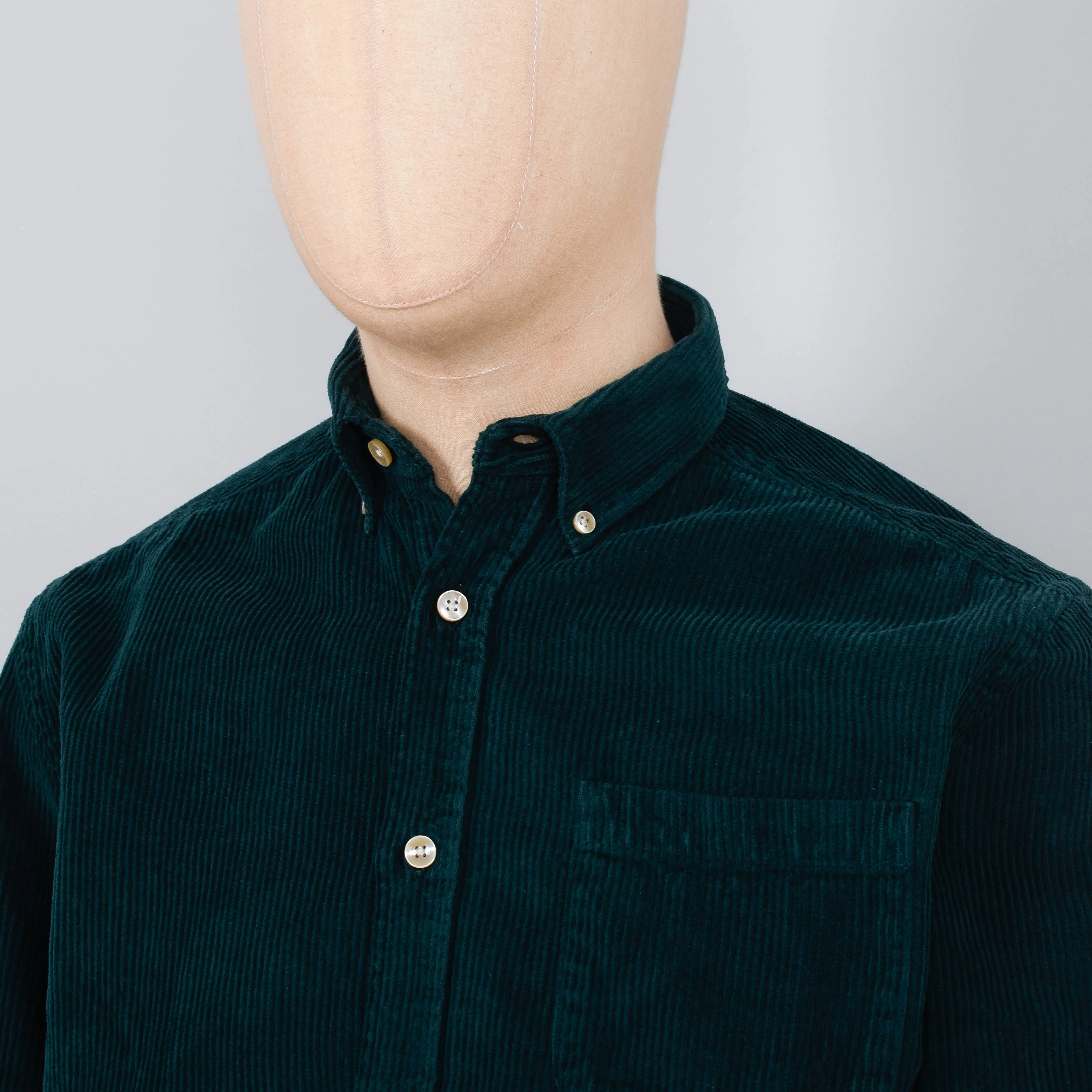 Portuguese Flannel Lobo Cord Shirt - Green - Image 2
