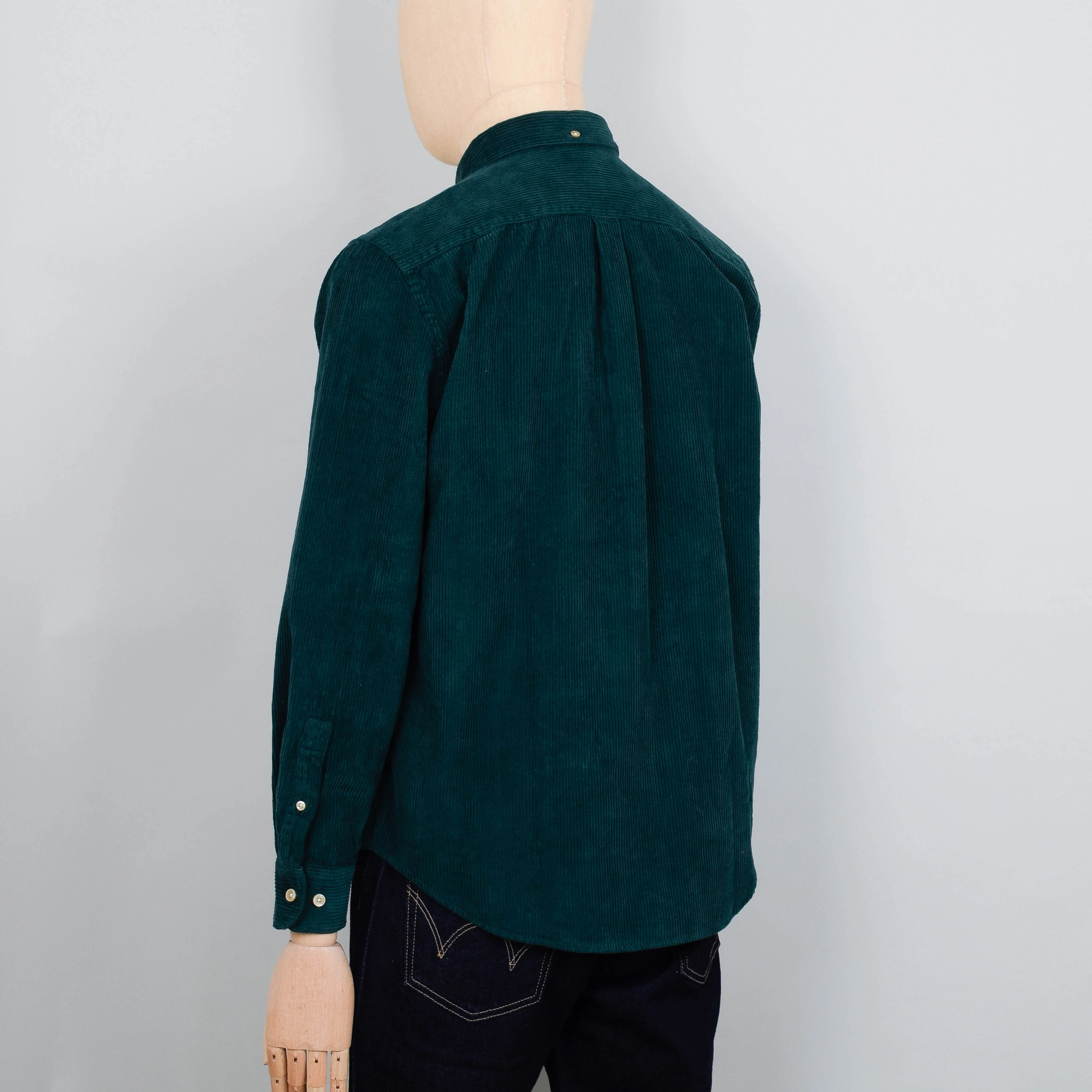 Portuguese Flannel Lobo Cord Shirt - Green - Image 3