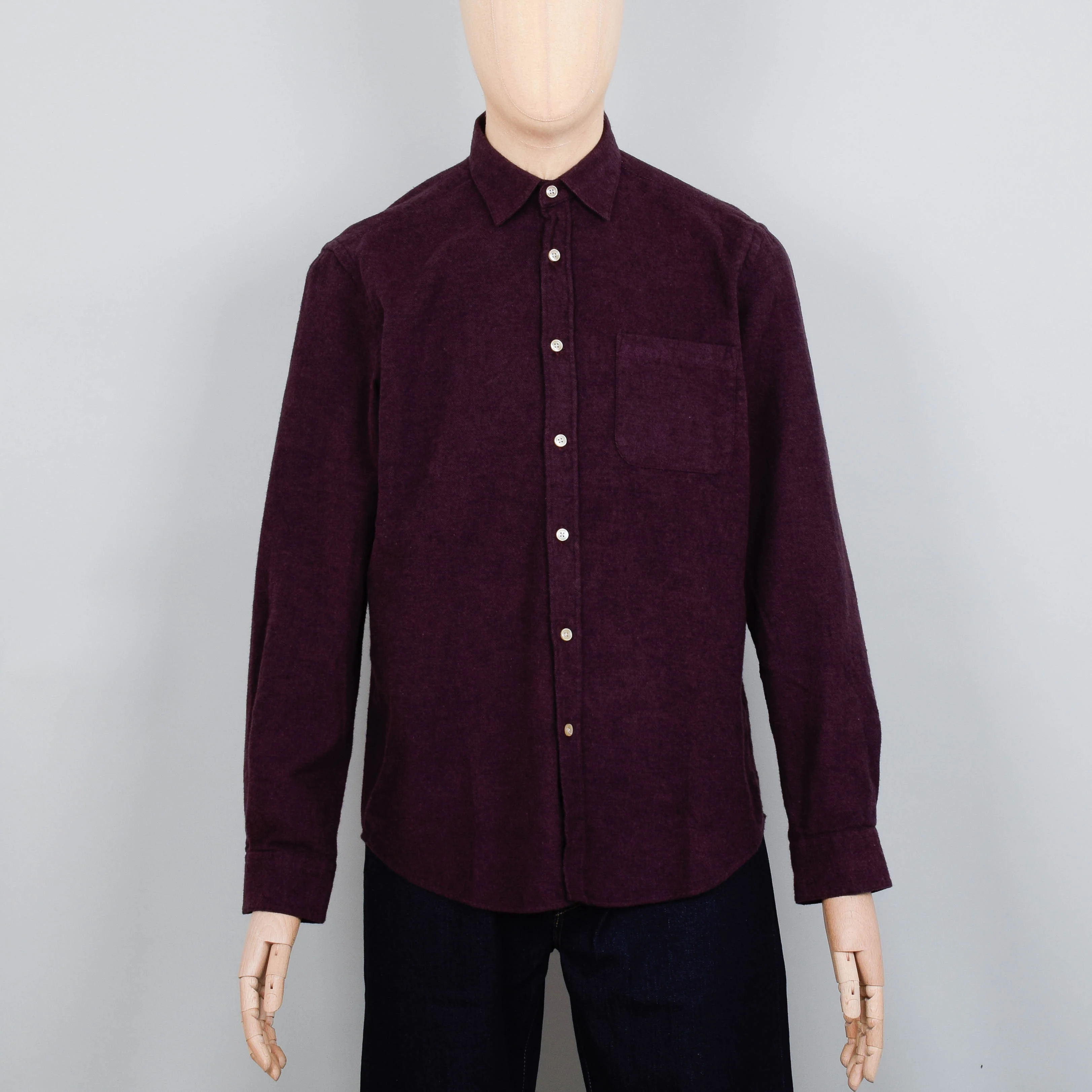 Portuguese Flannel Teca Shirt - Bordeaux