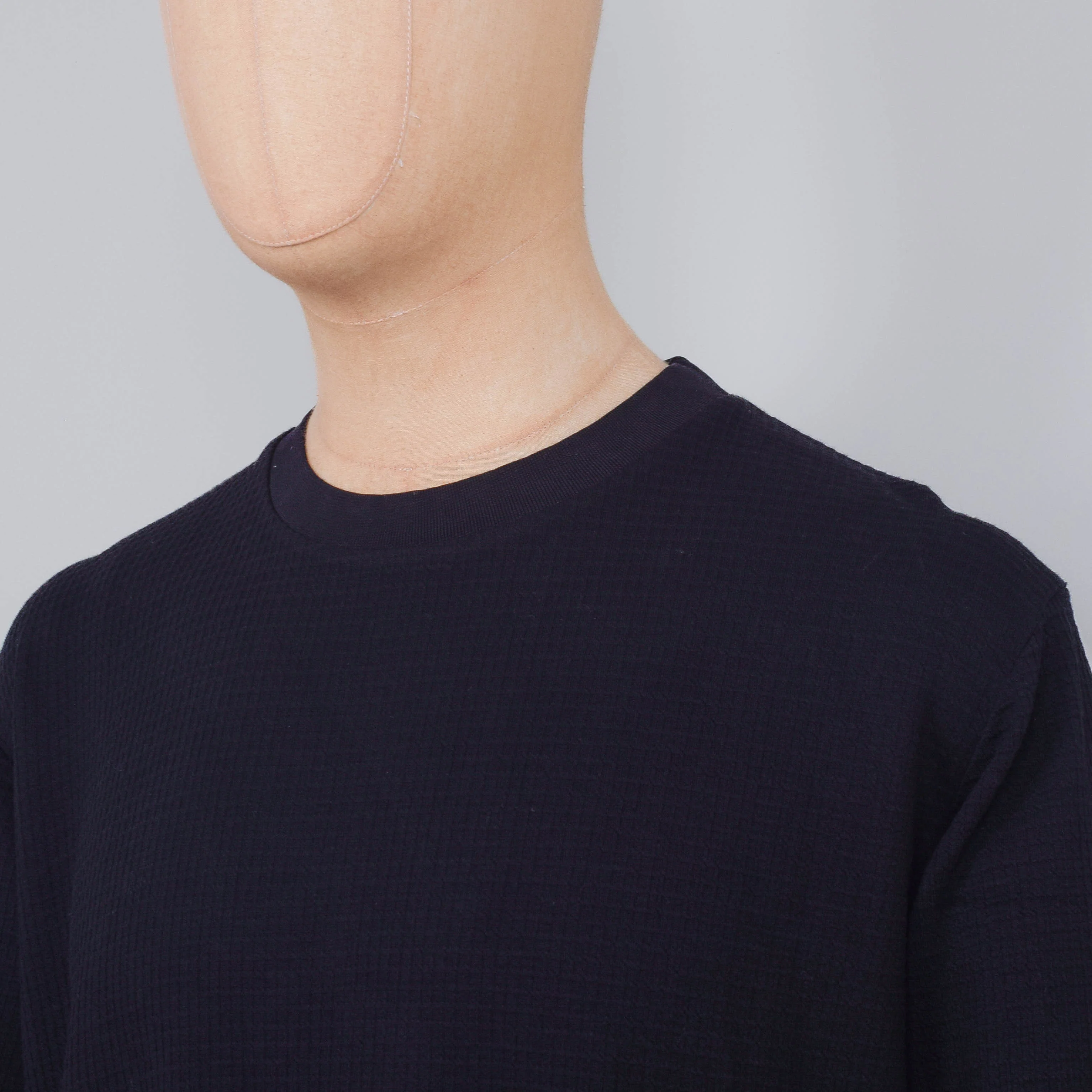 Power Goods Thermal Waffle LS Tee - Black - Image 2