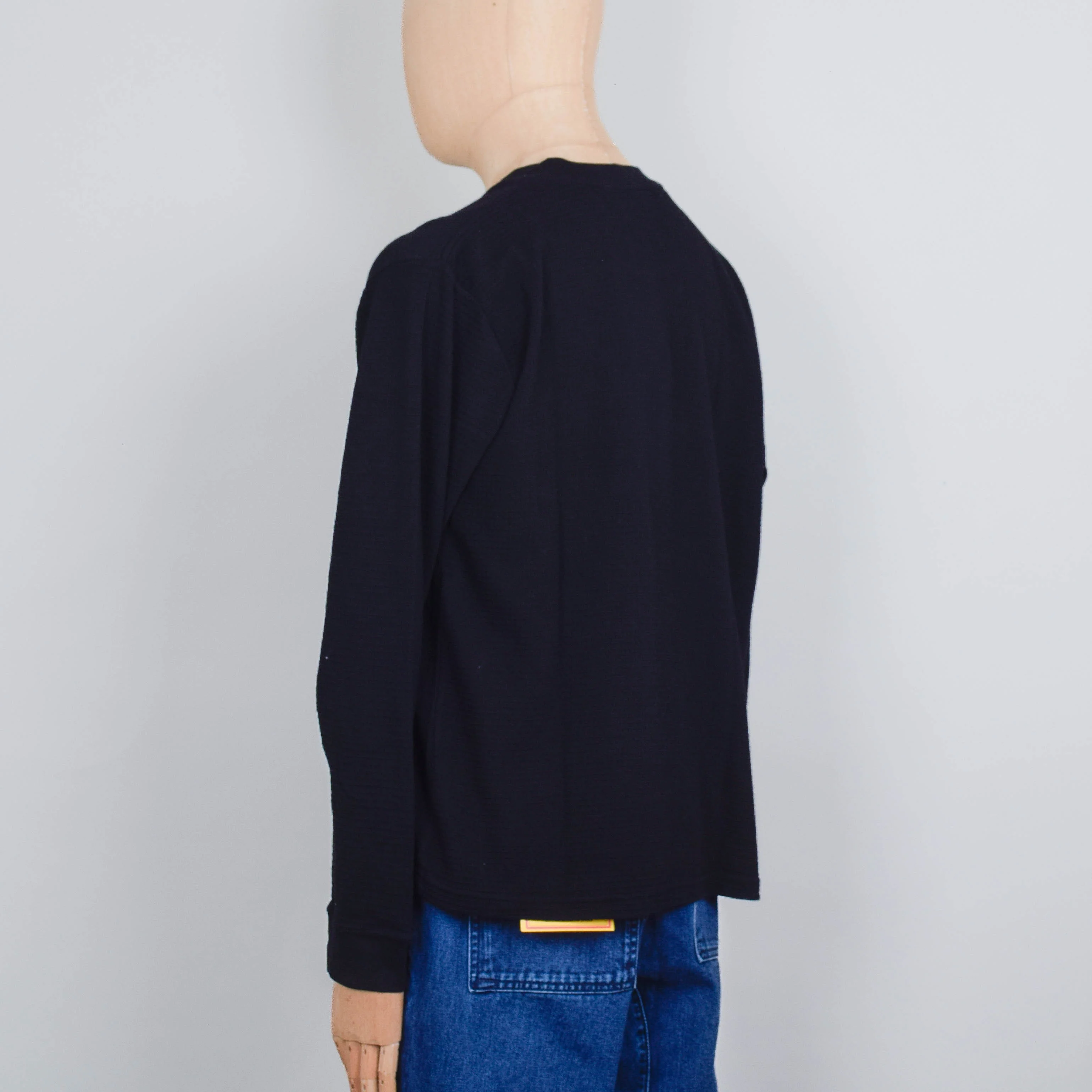 Power Goods Thermal Waffle LS Tee - Black - Image 3