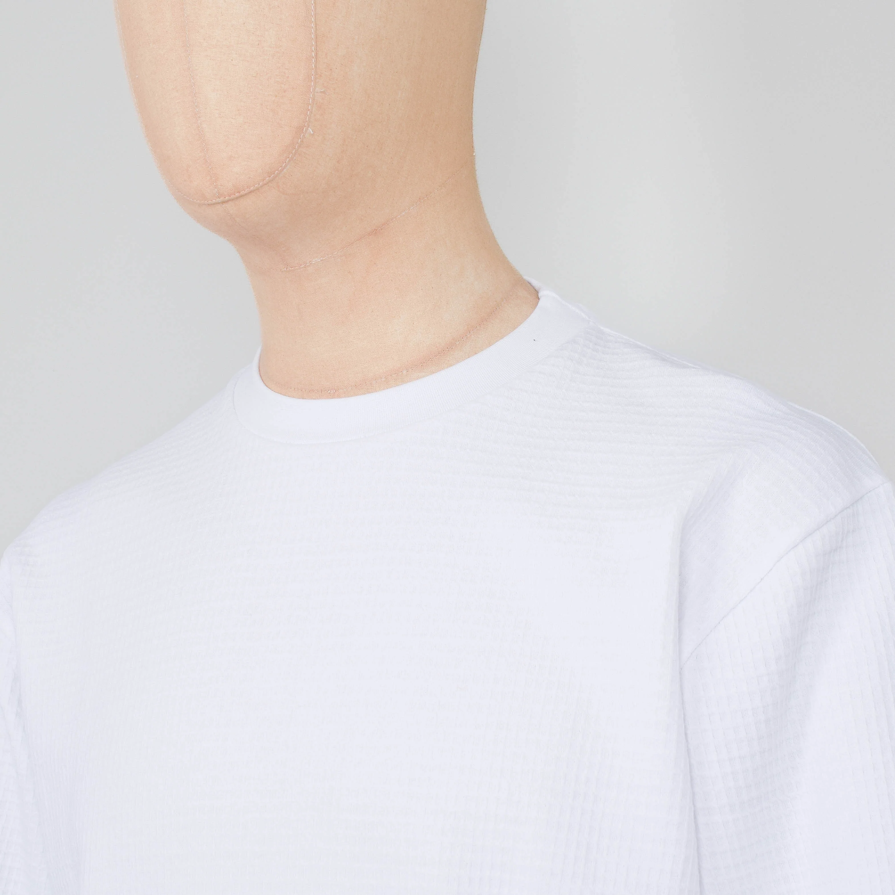 Power Goods Thermal Waffle LS Tee - White - Image 2